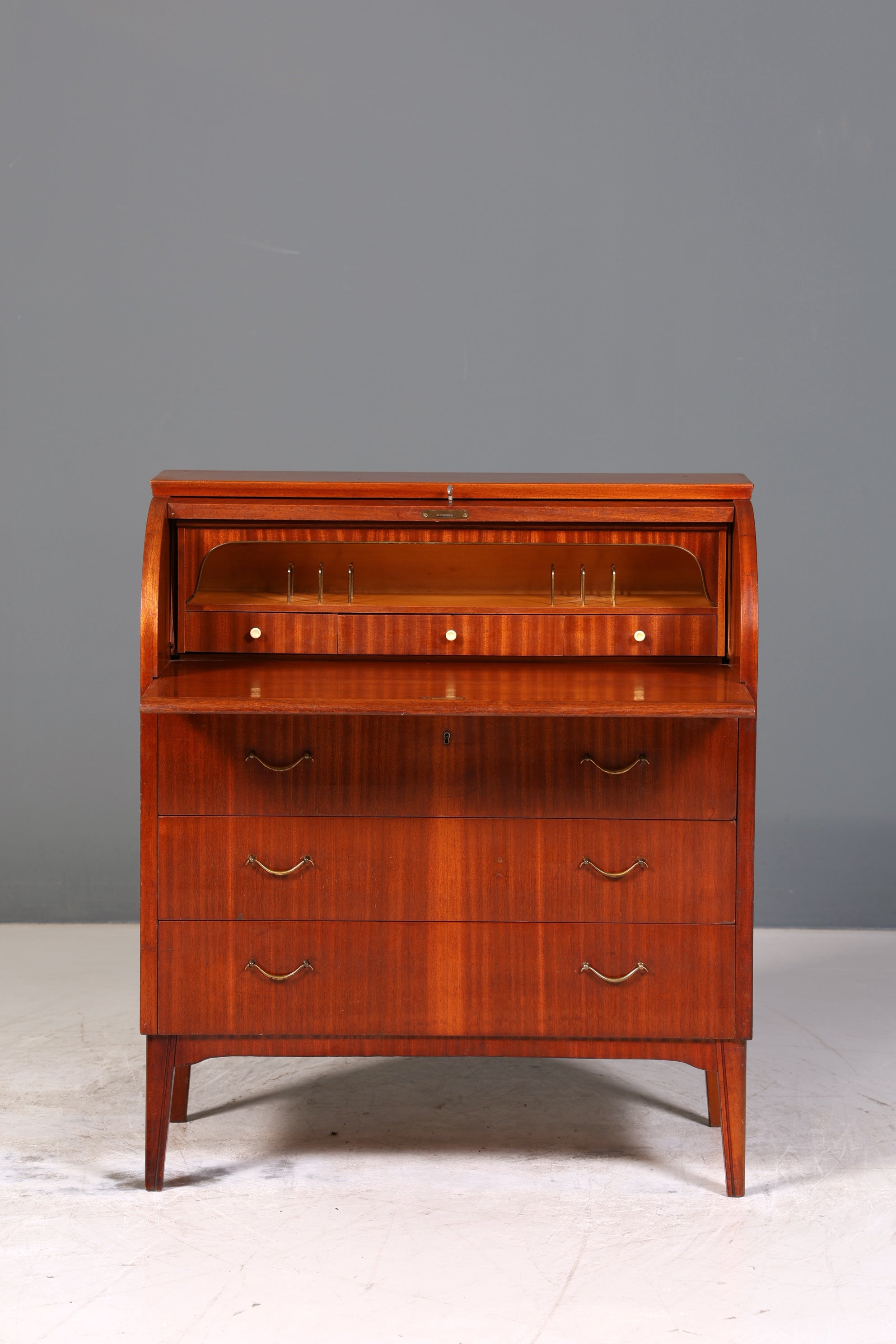 Traumhafter Mid Century Rollladen Sekretär Danish Design echt Holz Rollladen Kommode