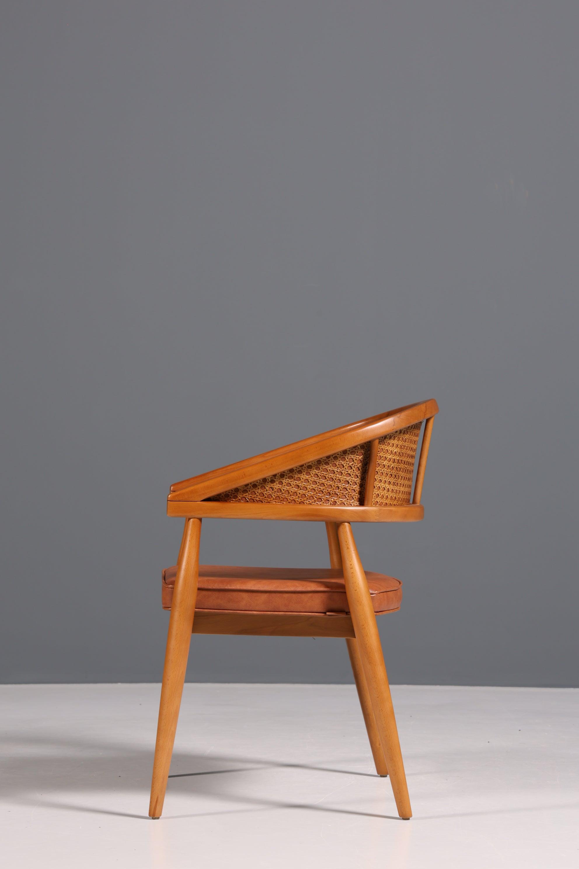 Edler Korbgeflecht Esszimmer Stuhl "Malibu Brown" Küchenstuhl Armlehnstuhl Buche Sekretär Stuhl