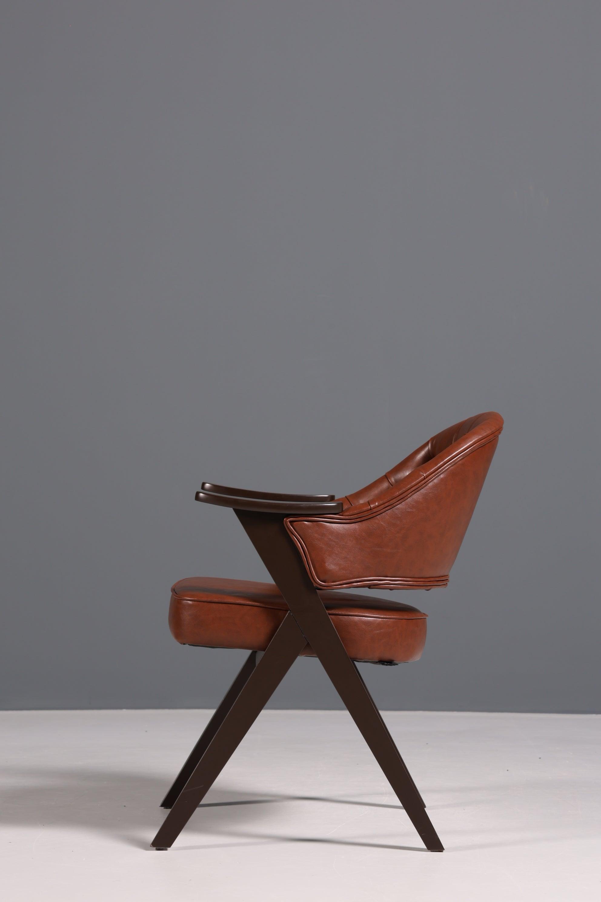 Luxuriöser "Manchester Brown" Stuhl Armlehnstuhl Bürostuhl Chesterfield Stil Esszimmerstuhl Lounge Stuhl