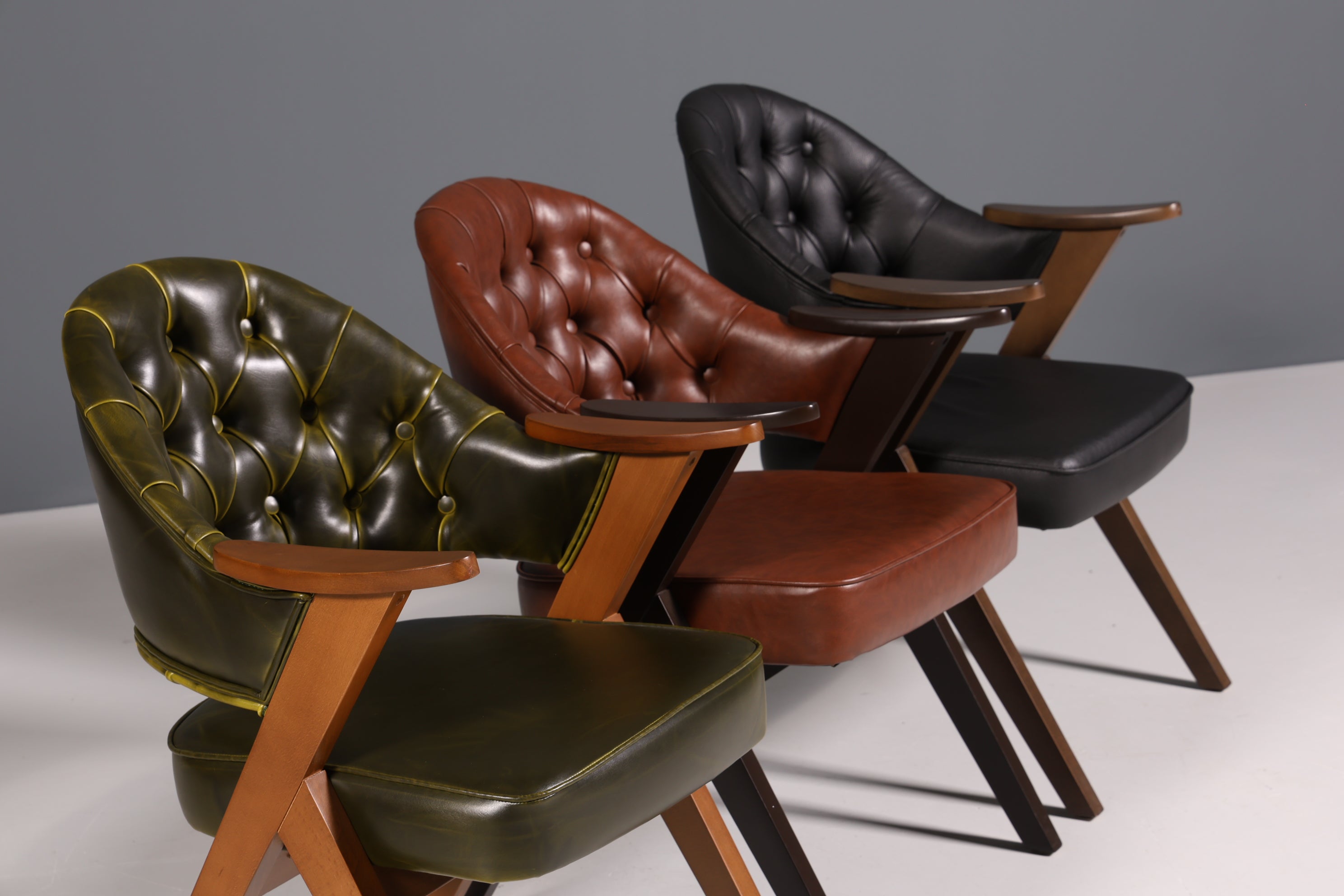 Luxuriöser "Manchester Black" Stuhl Chesterfield Stil Bürostuhl Esszimmerstuhl Lounge Stuhl