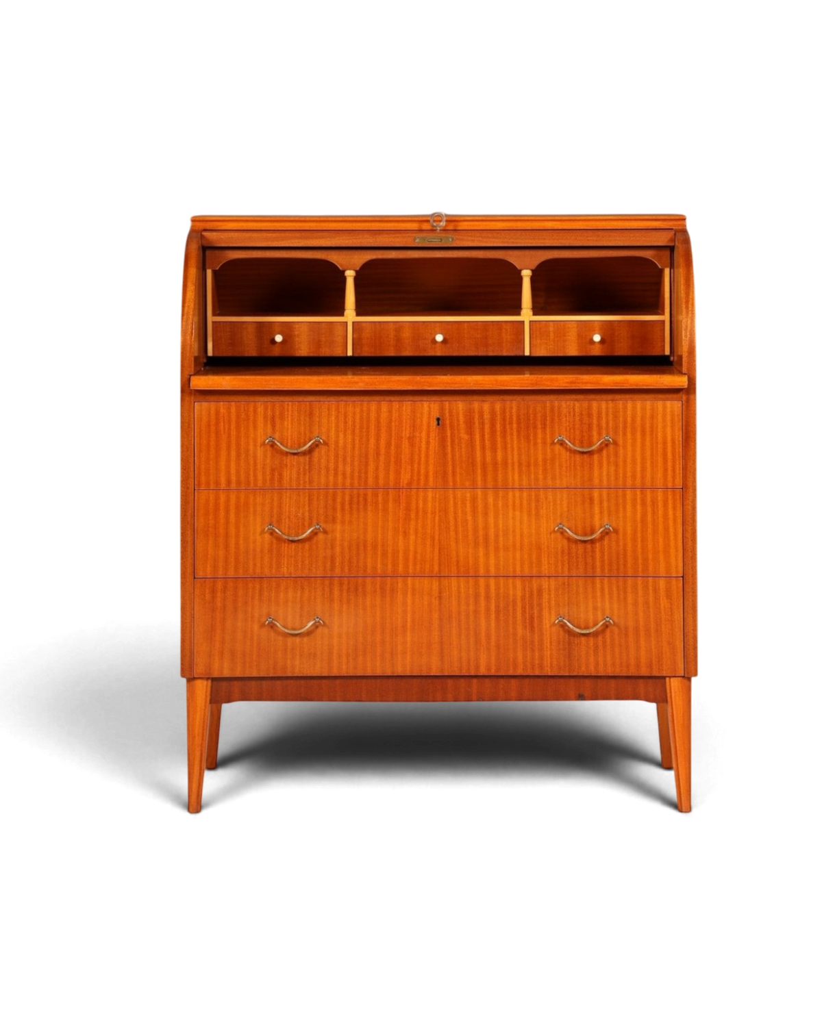 Wunderschöner Mid Century Rollladen Sekretär echt Holz Büro Schrank Vintage Schreibkommode