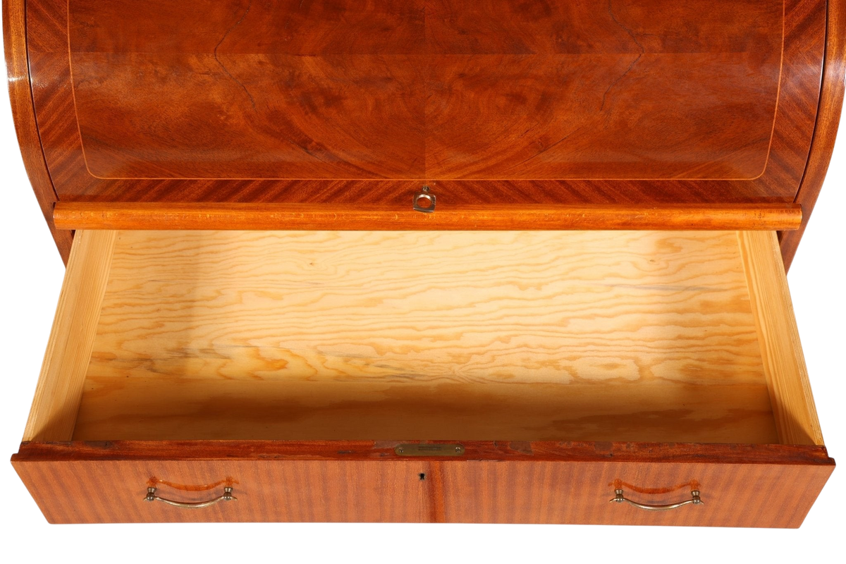 Wunderschöner Mid Century Rollladen Sekretär echt Holz Büro Schrank Vintage Schreibkommode