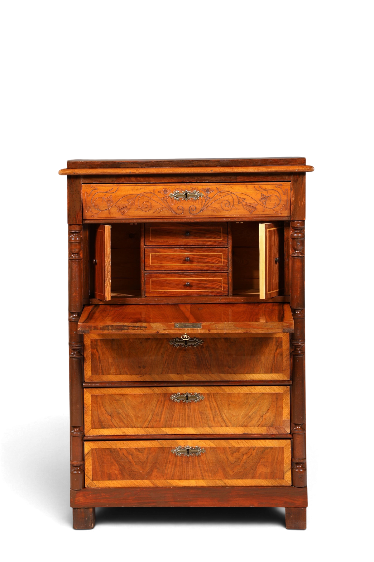 Edler Gründerzeit Sekretär Vertiko Highboard Jugendstil Kommode Schrank um 1880