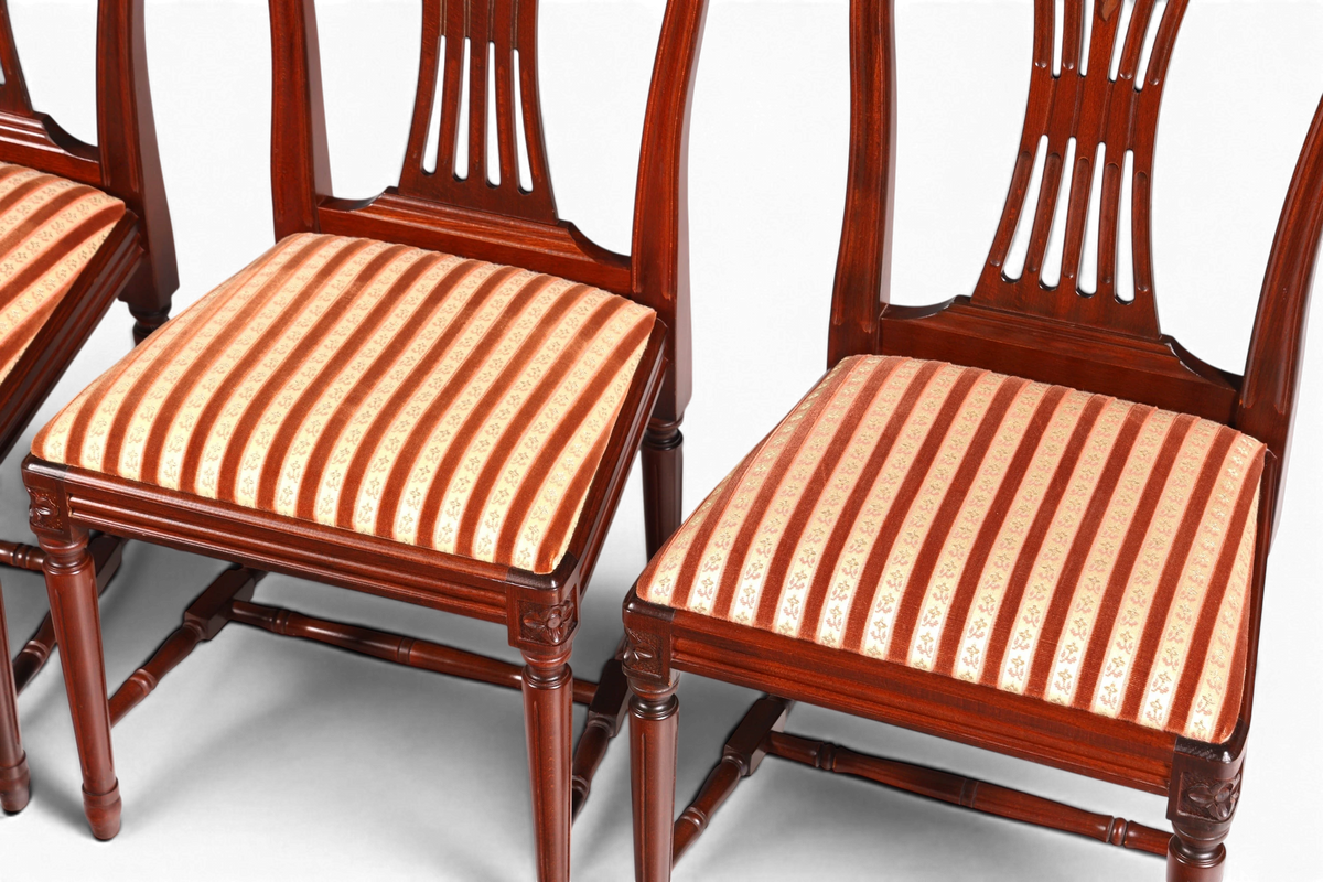 4x Edle Englische Stühle Englisch Dining Chairs Antik 60er Jahre Küchenstühle Stuhlset