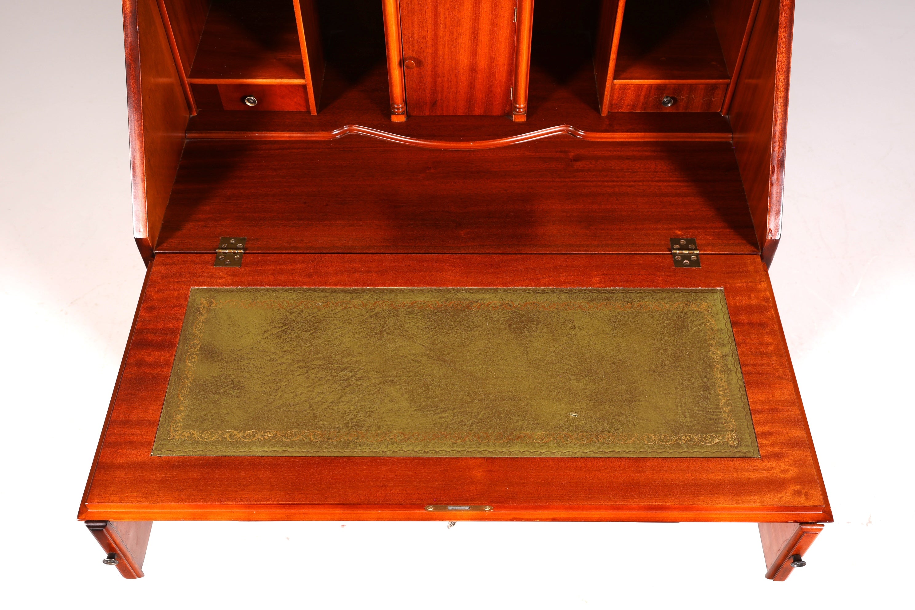 Magnifique secrétaire anglais, vitrine ancienne en acajou des années 1960, Royaume-Uni