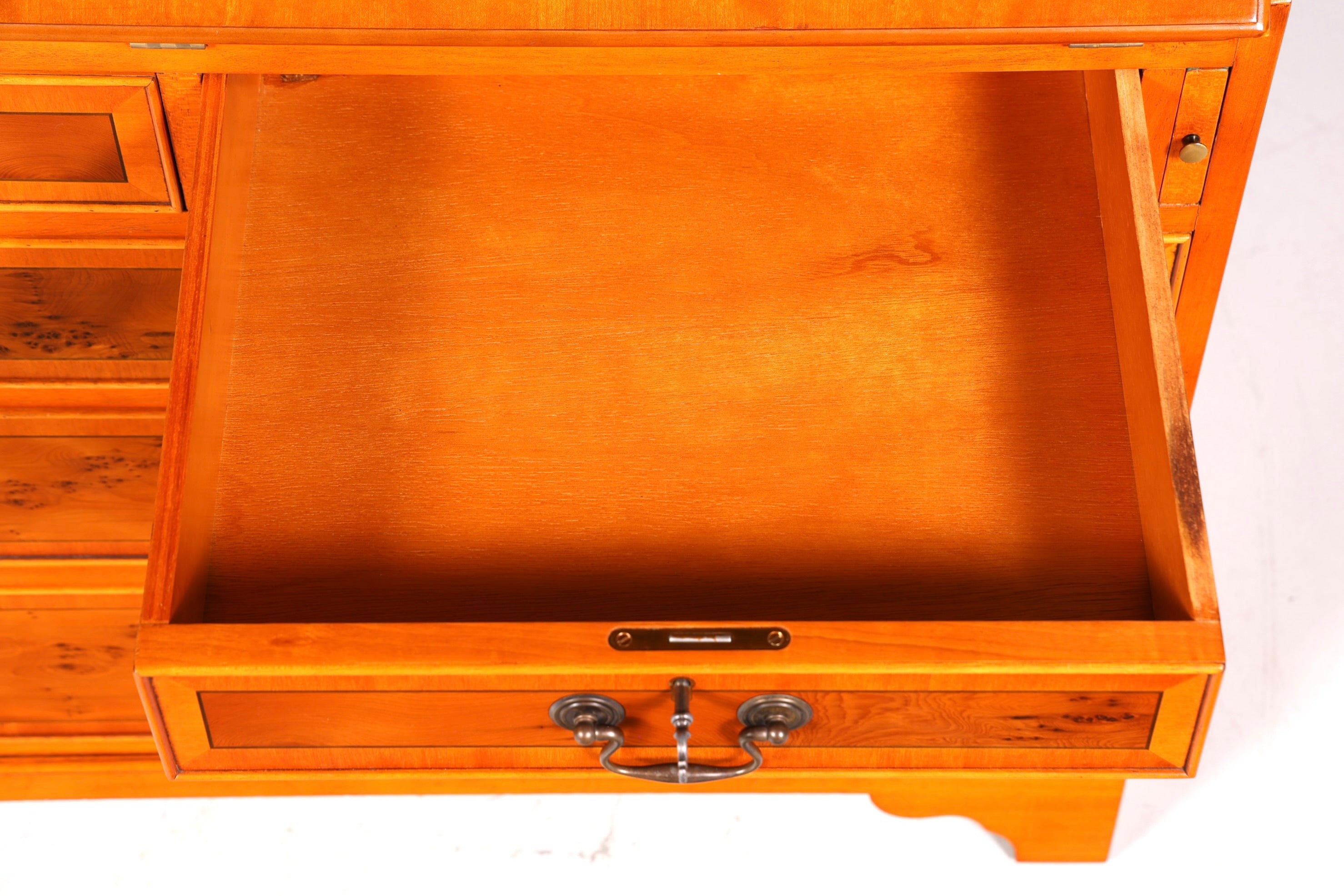 Bureau secrétaire anglais élégant, bureau de bureau, bois d&