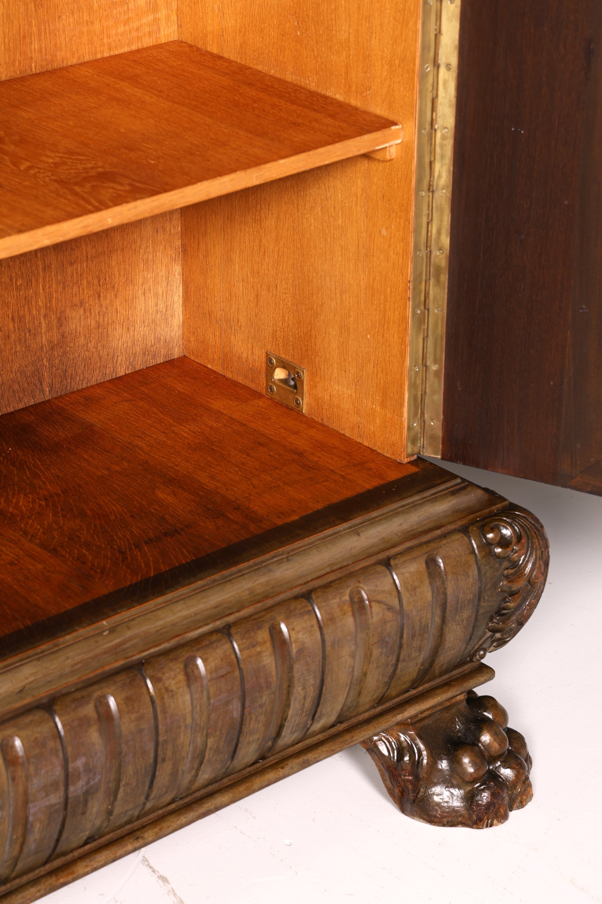 Impressionnante bibliothèque vitrine néo-Renaissance de style Gründerzeit, meuble de bureau, buffet, armoire antique en bois massif
