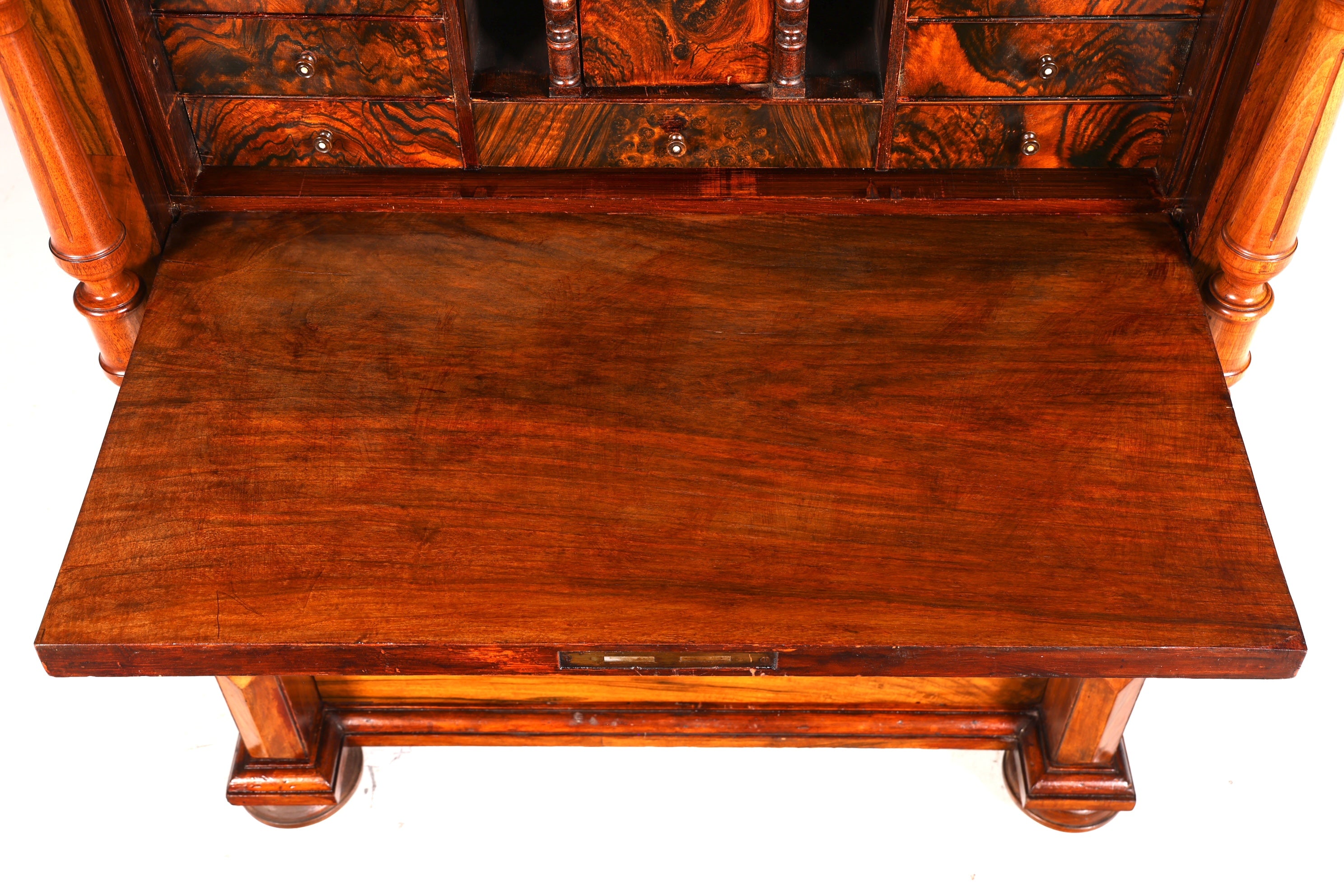 Secrétaire Gründerzeit onirique, commode haute Vertiko, meuble secrétaire Louis Philippe, vers 1880