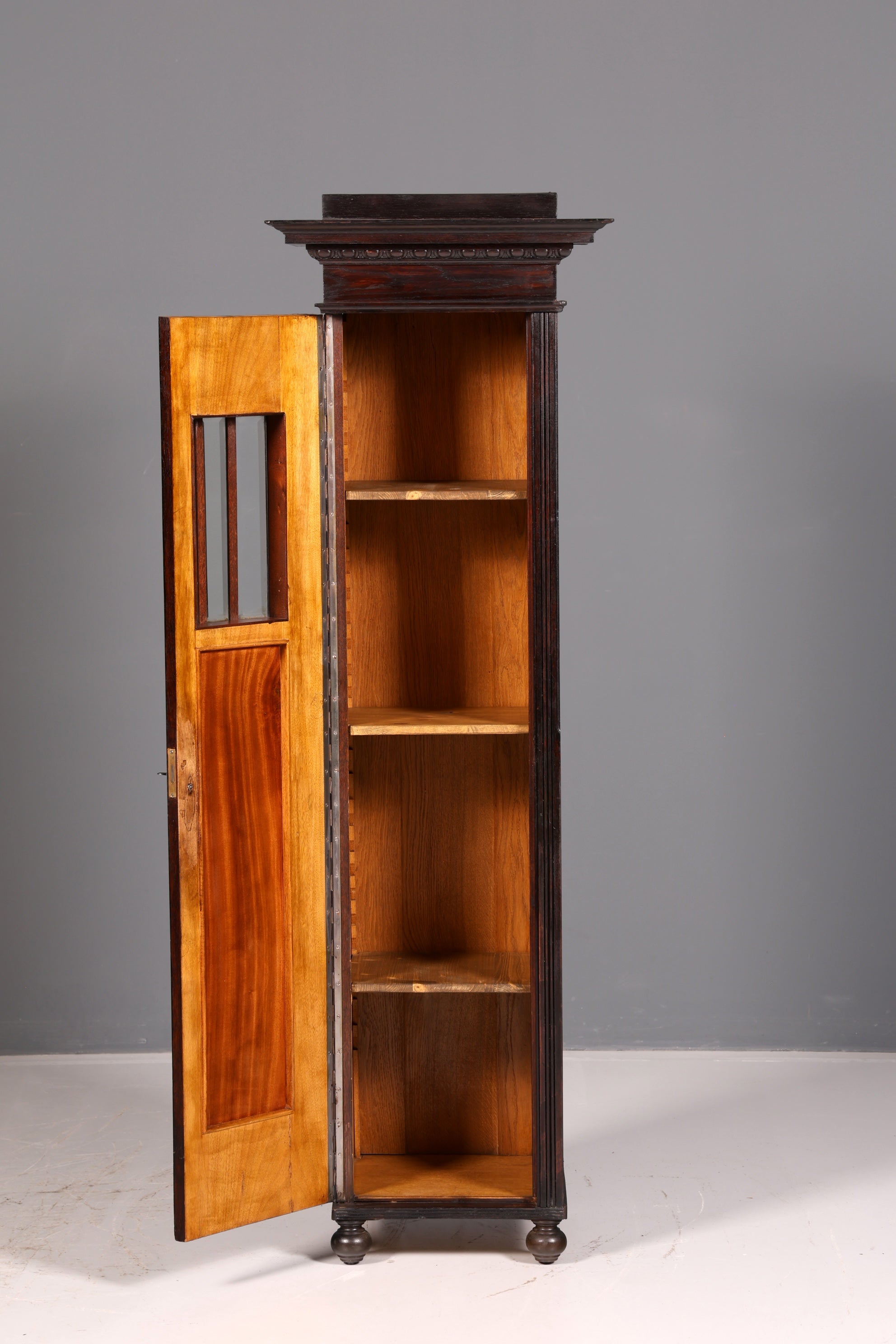 Magnifique vitrine Art nouveau, bibliothèque ancienne, vaisselier, vitrine en verre, armoire ancienne, 1 sur 2