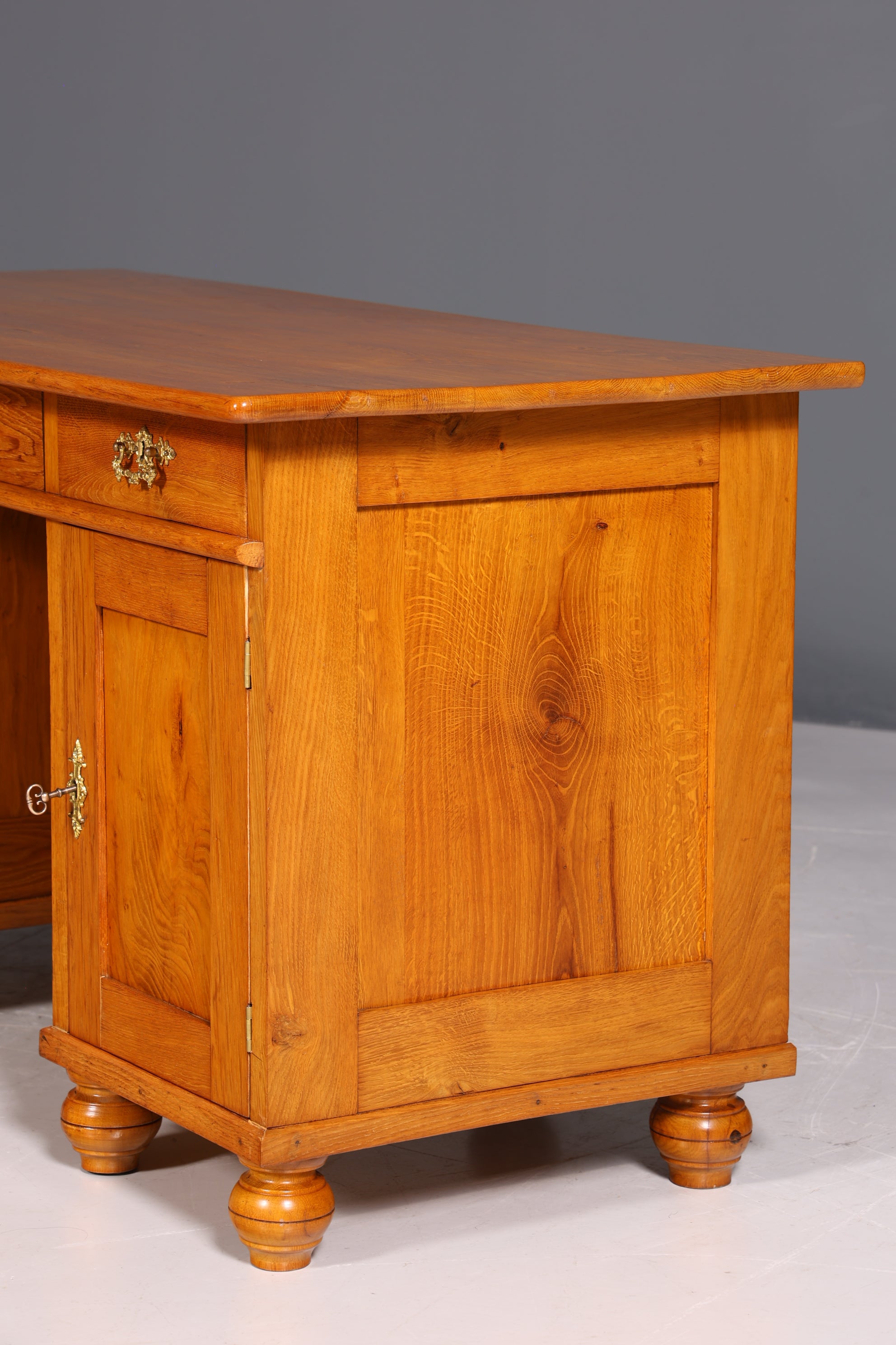 Bureau Art Nouveau onirique, table de bureau Gründerzeit, bureau/table de bureau en bois véritable