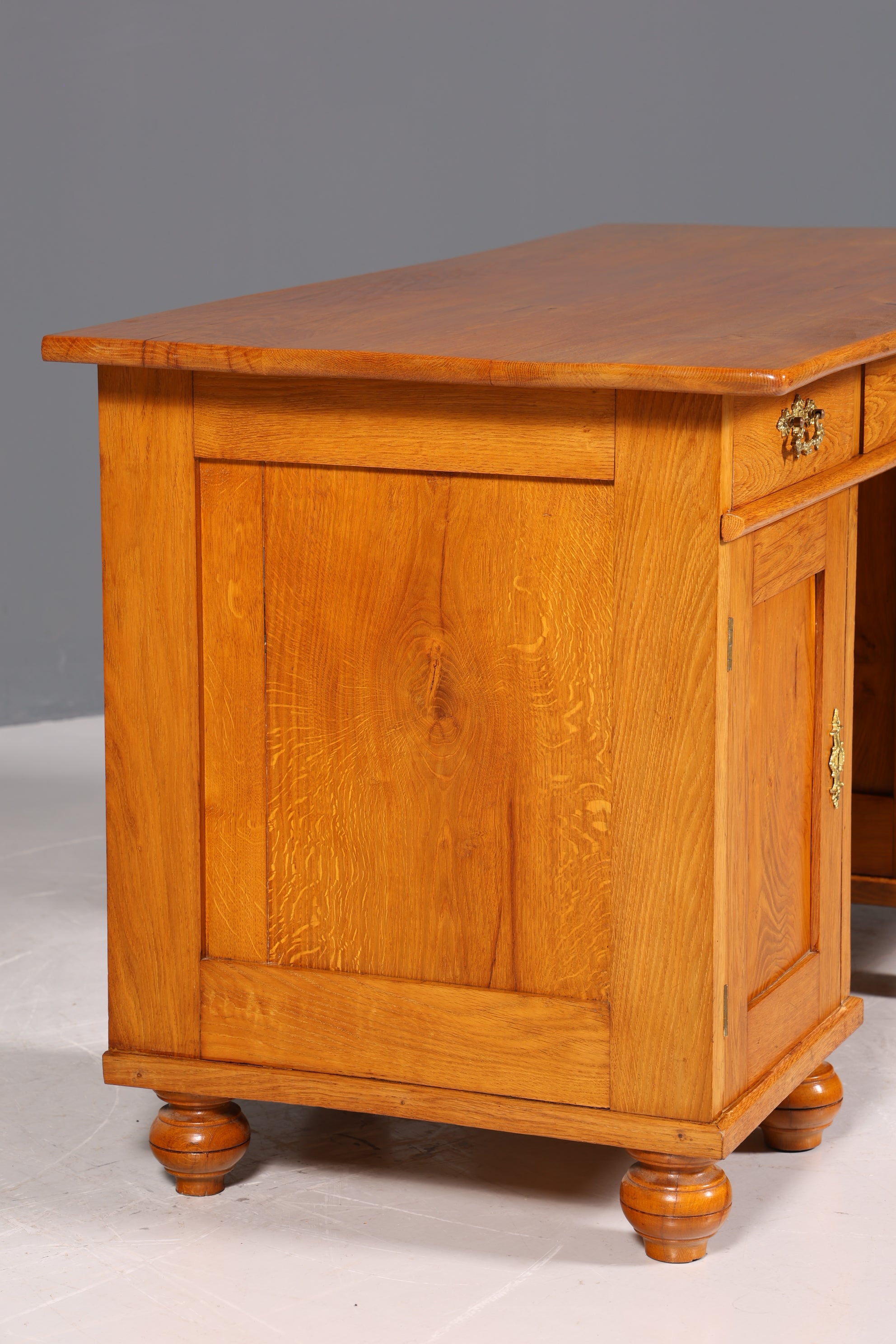 Bureau Art Nouveau onirique, table de bureau Gründerzeit, bureau/table de bureau en bois véritable