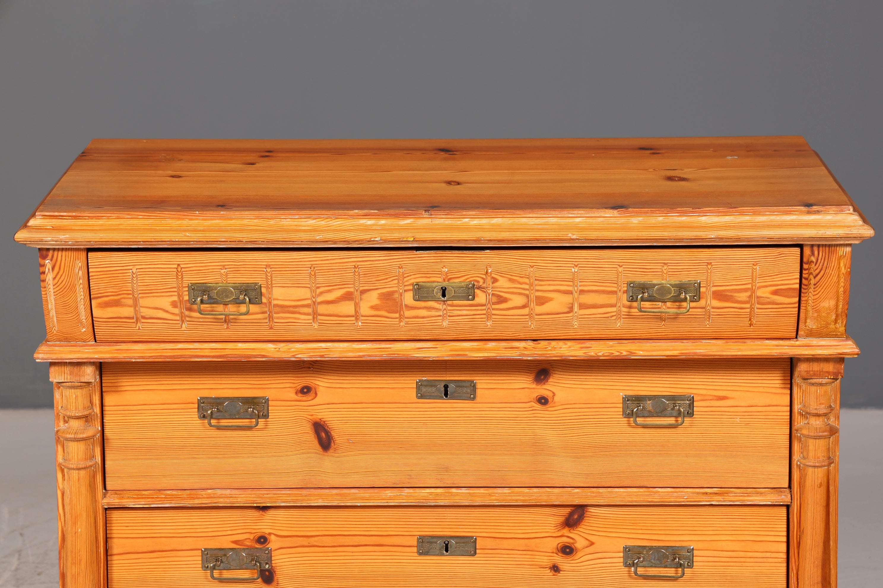 Wunderschöne Gründerzeit Kommode Weichholz Antik um 1880 Landhaus Stil Jugendstil Schubladen Kommode