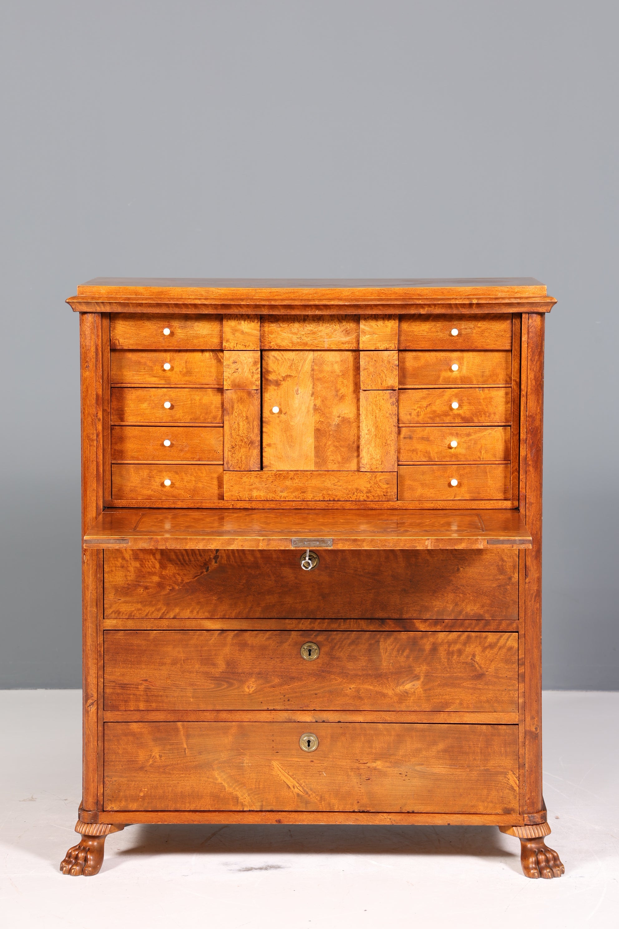 Edler Biedermeier Sekretär Vertiko Antik Kommode Louis Philippe Schreibkommode Schreibtisch