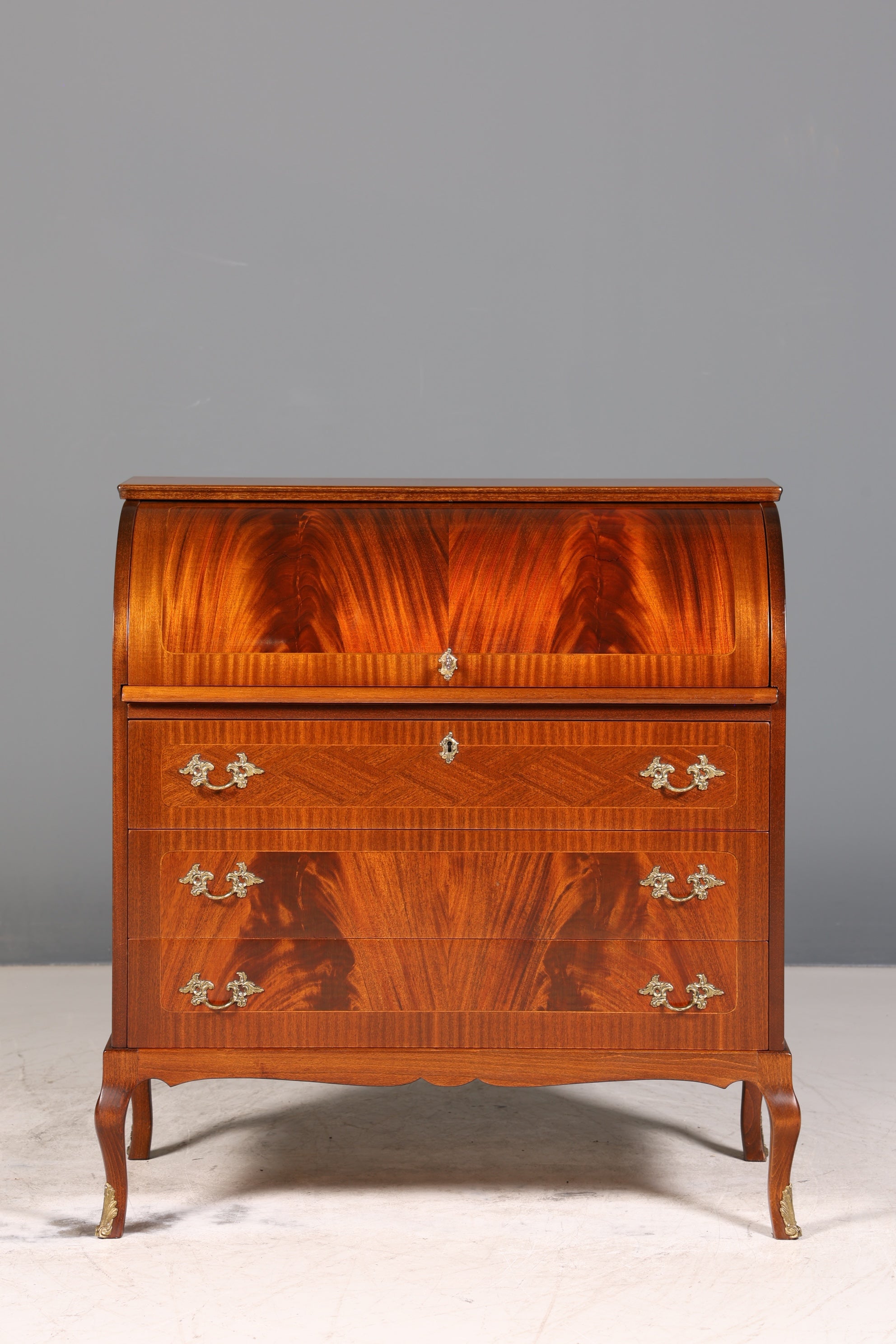 Stilvoller Rollladensekretär im Barock Stil Büro Kommode Sekretär Schreibkommode Schreibtisch