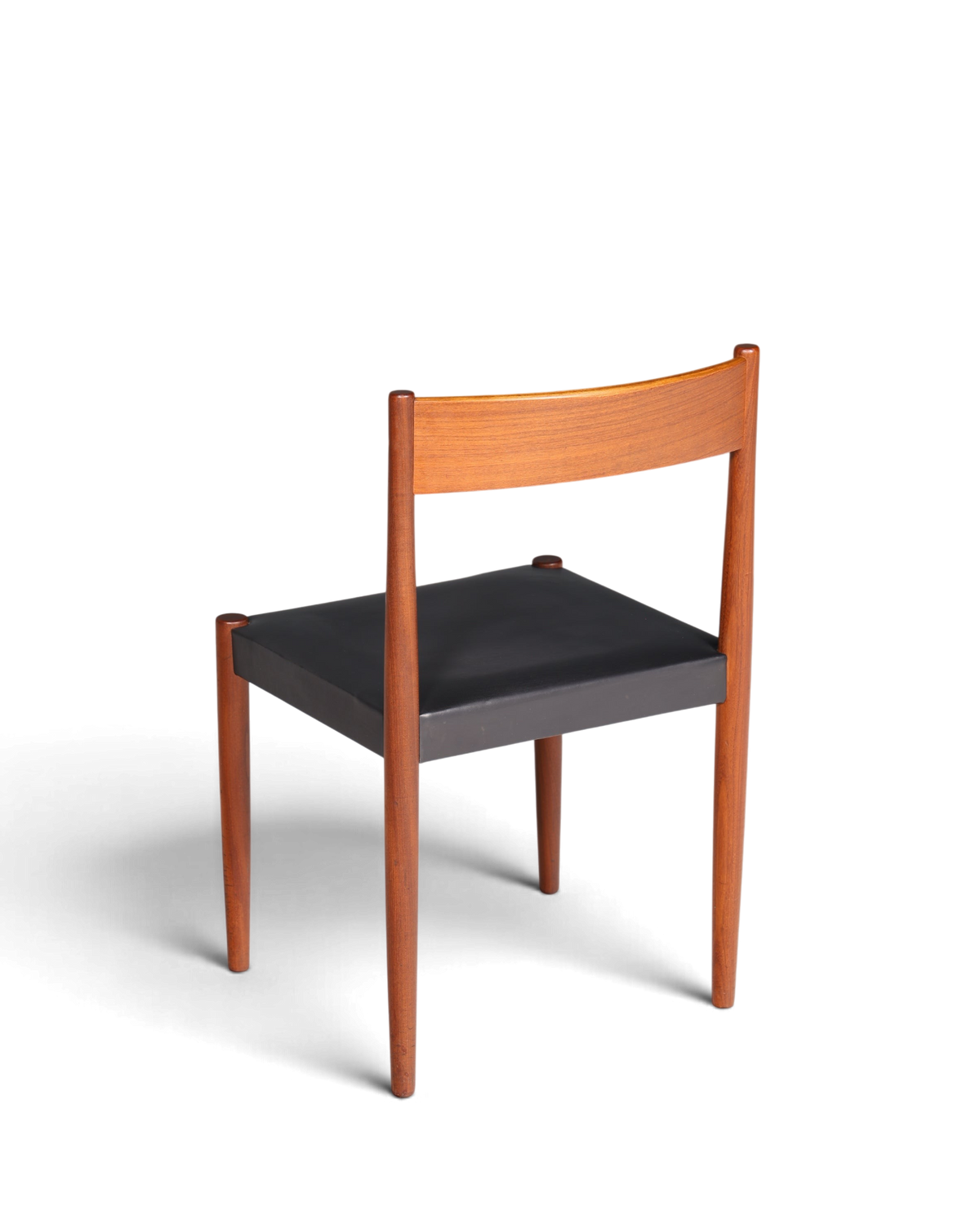 Schlichter Mid Century Stuhl Palisander Retro Sekretär Stuhl echt Leder Danish Design Küchenstuhl 2 von 2