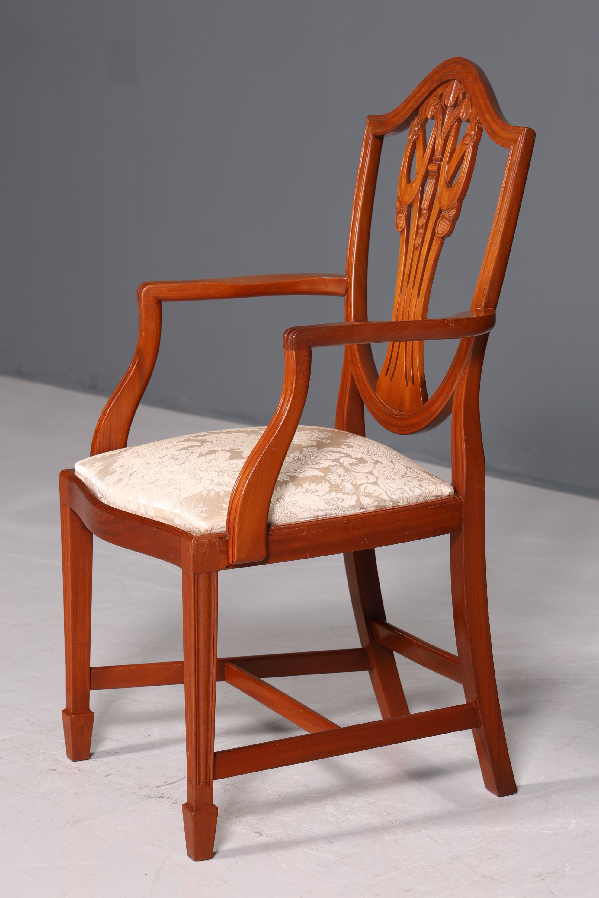 Magnifique fauteuil anglais en if, chaise de secrétaire ancienne, fauteuil rembourré britannique, 2 sur 2