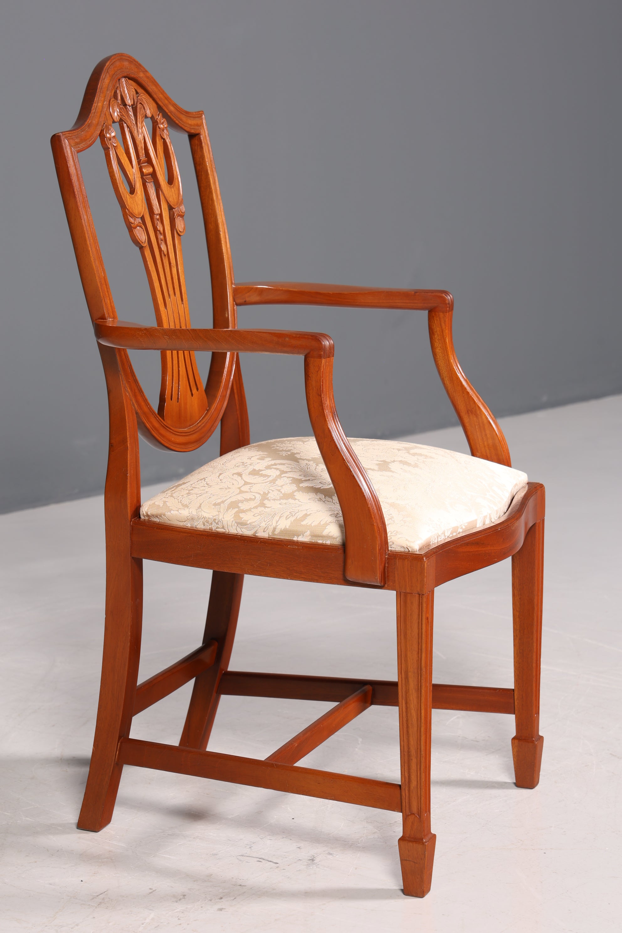 Magnifique fauteuil anglais en if, chaise de secrétaire ancienne, fauteuil rembourré britannique, 2 sur 2