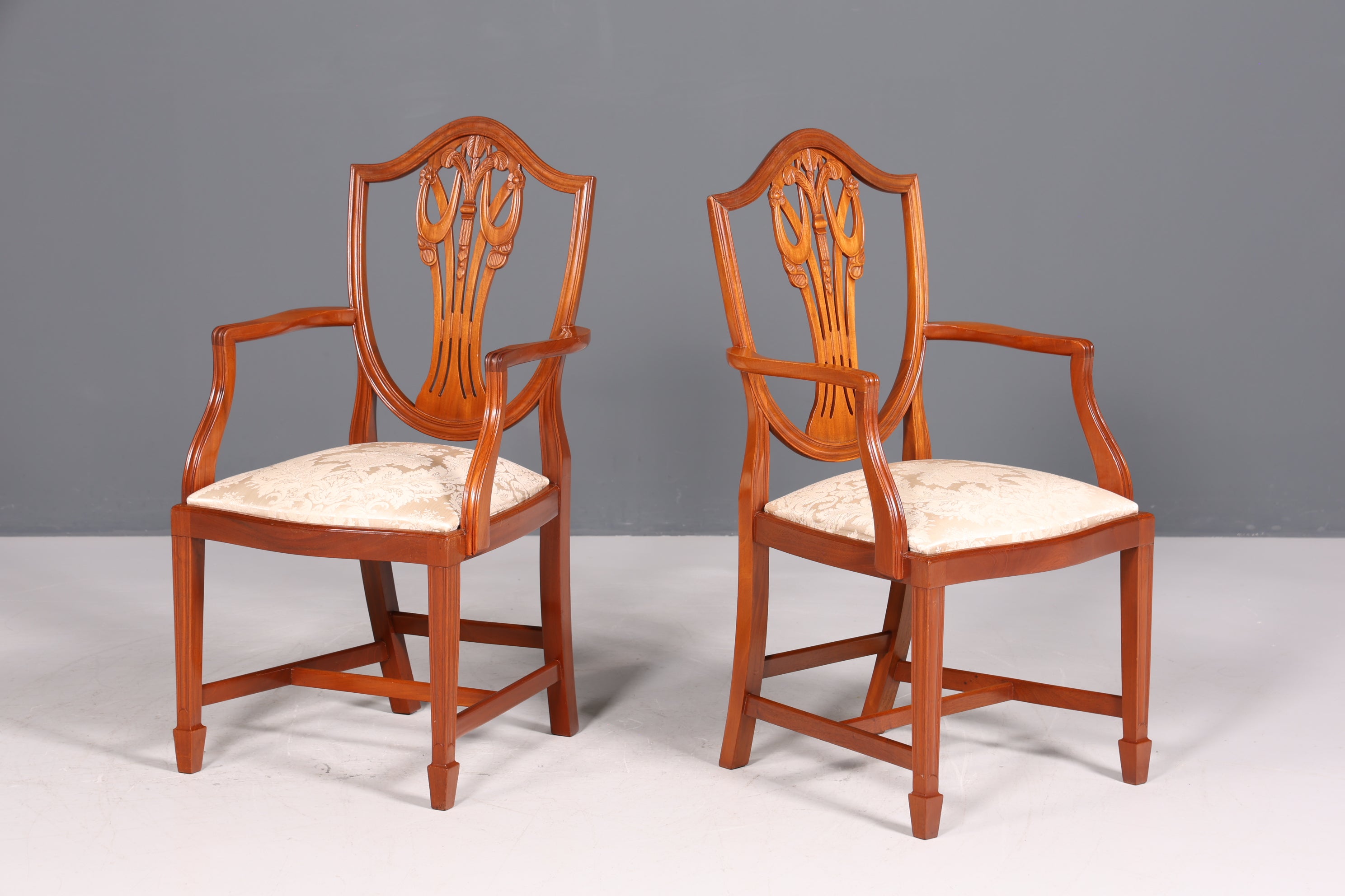 Magnifique fauteuil anglais en if, chaise de secrétaire ancienne, fauteuil rembourré britannique, 2 sur 2