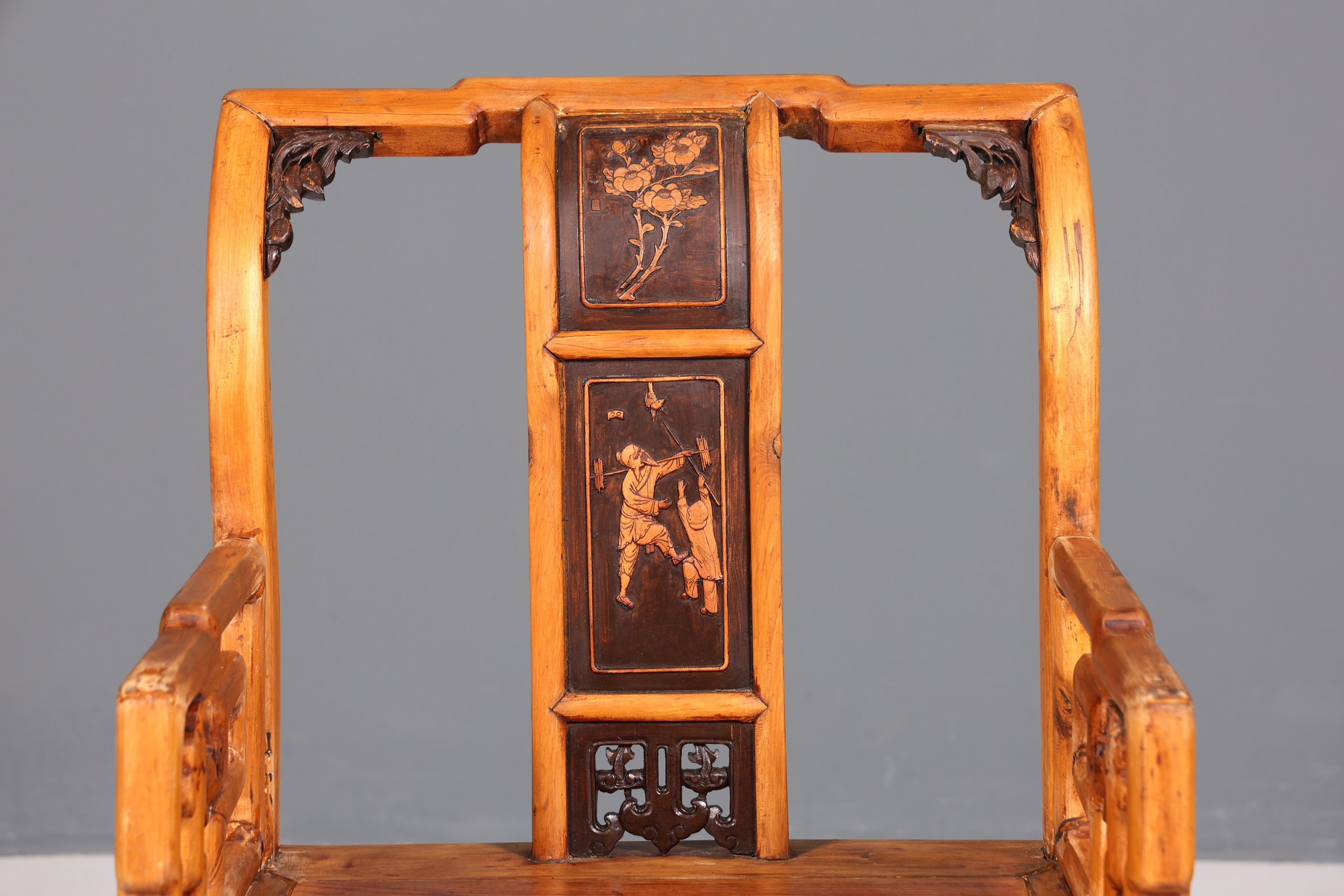 Magnifique fauteuil chinois, chaise en bois, chaise secrétaire asiatique ancienne