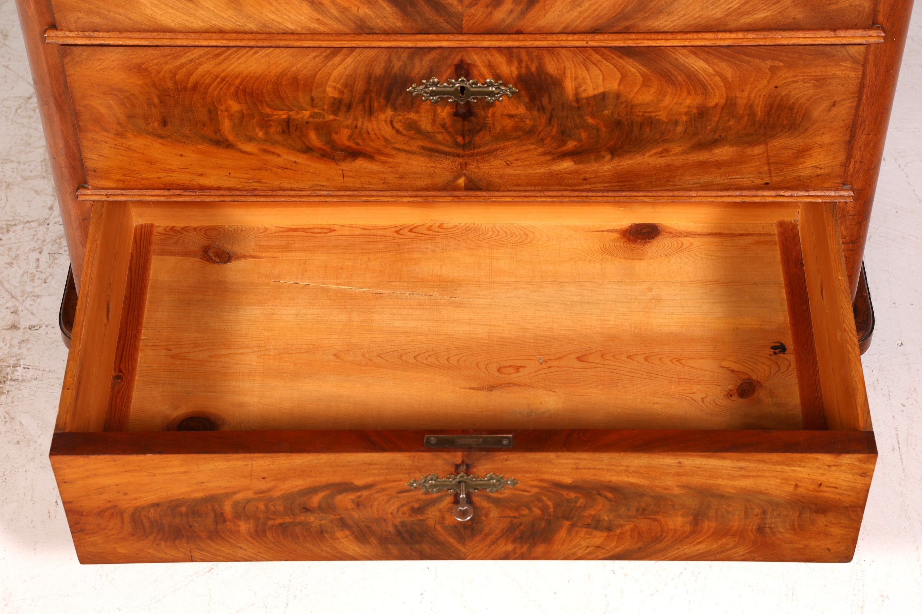 Wunderschöner Louis Philippe Sekretär Vertiko Highboard Gründerzeit Kommode Schrank um 1880 Antik Vintage