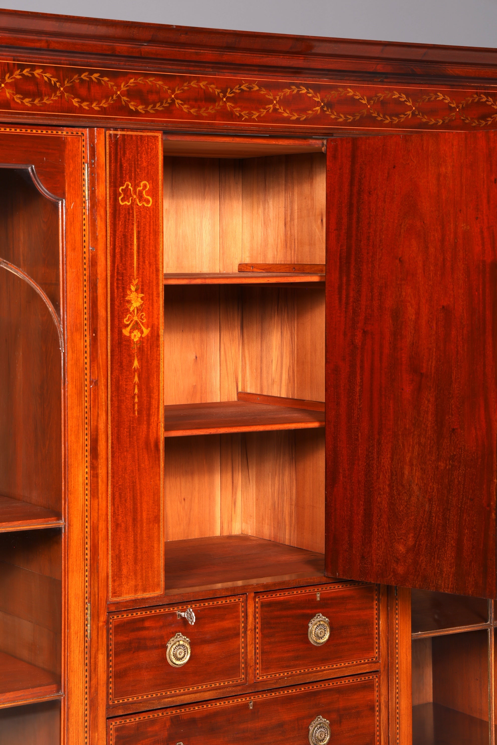 Wunderschöne Englische XXL Vitrine Bibliothek Bücherschrank UK Buffet Schrank Antik