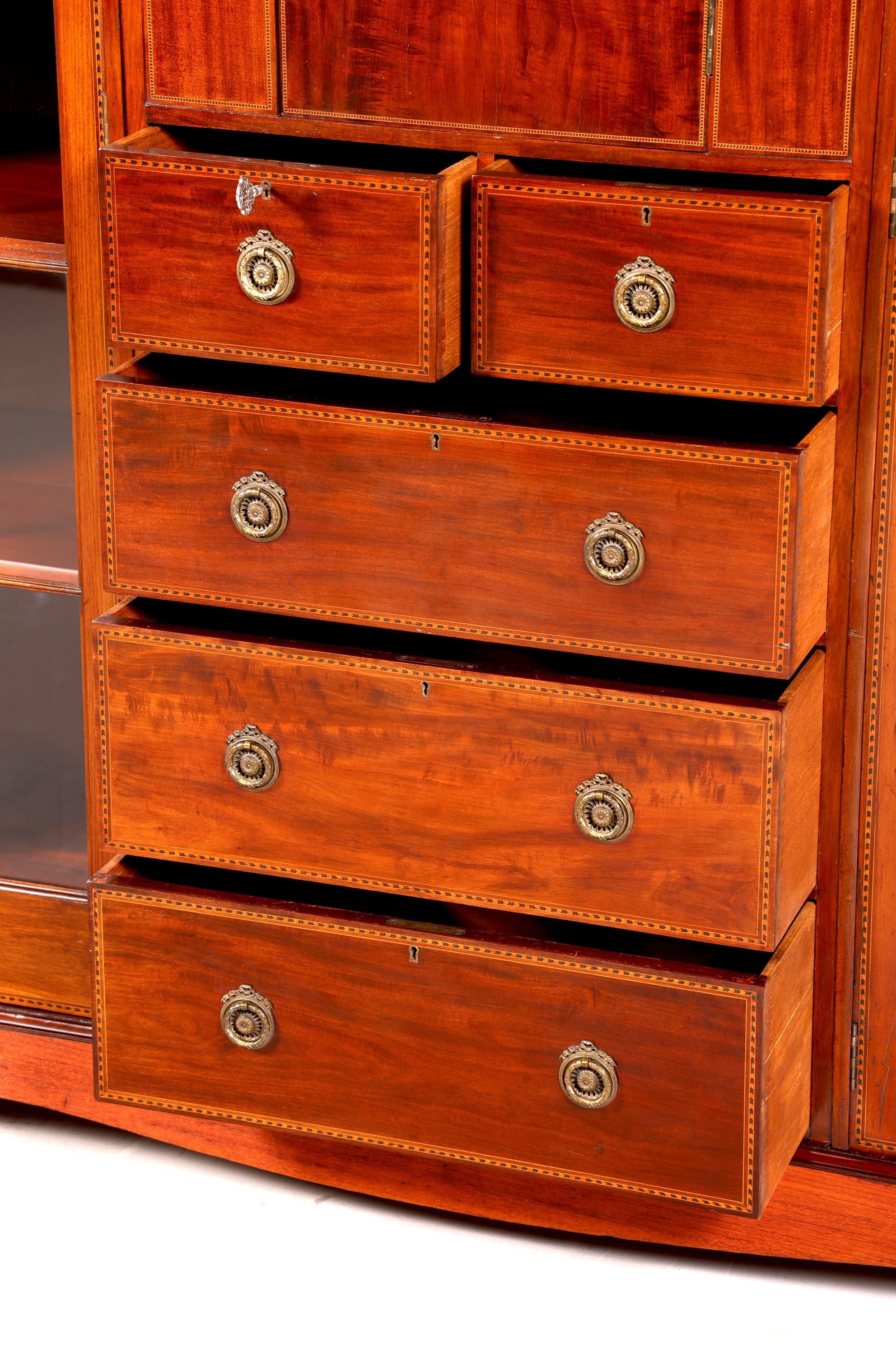 Wunderschöne Englische XXL Vitrine Bibliothek Bücherschrank UK Buffet Schrank Antik