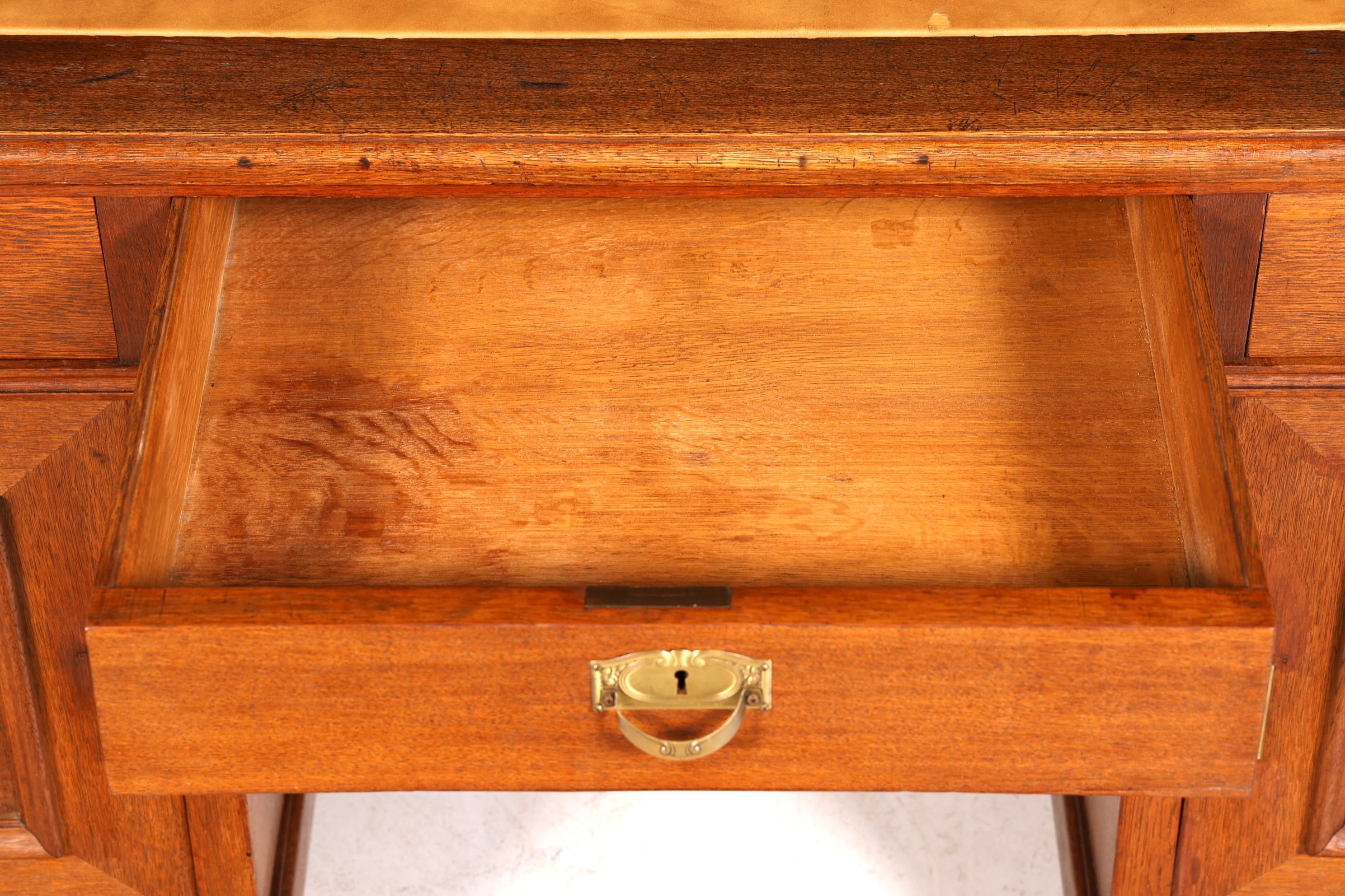 Traumhafter Jugendstil Schreibtisch Eiche Gründerzeit Bürotisch Echt Holz Desk Office Table Antik Vintage