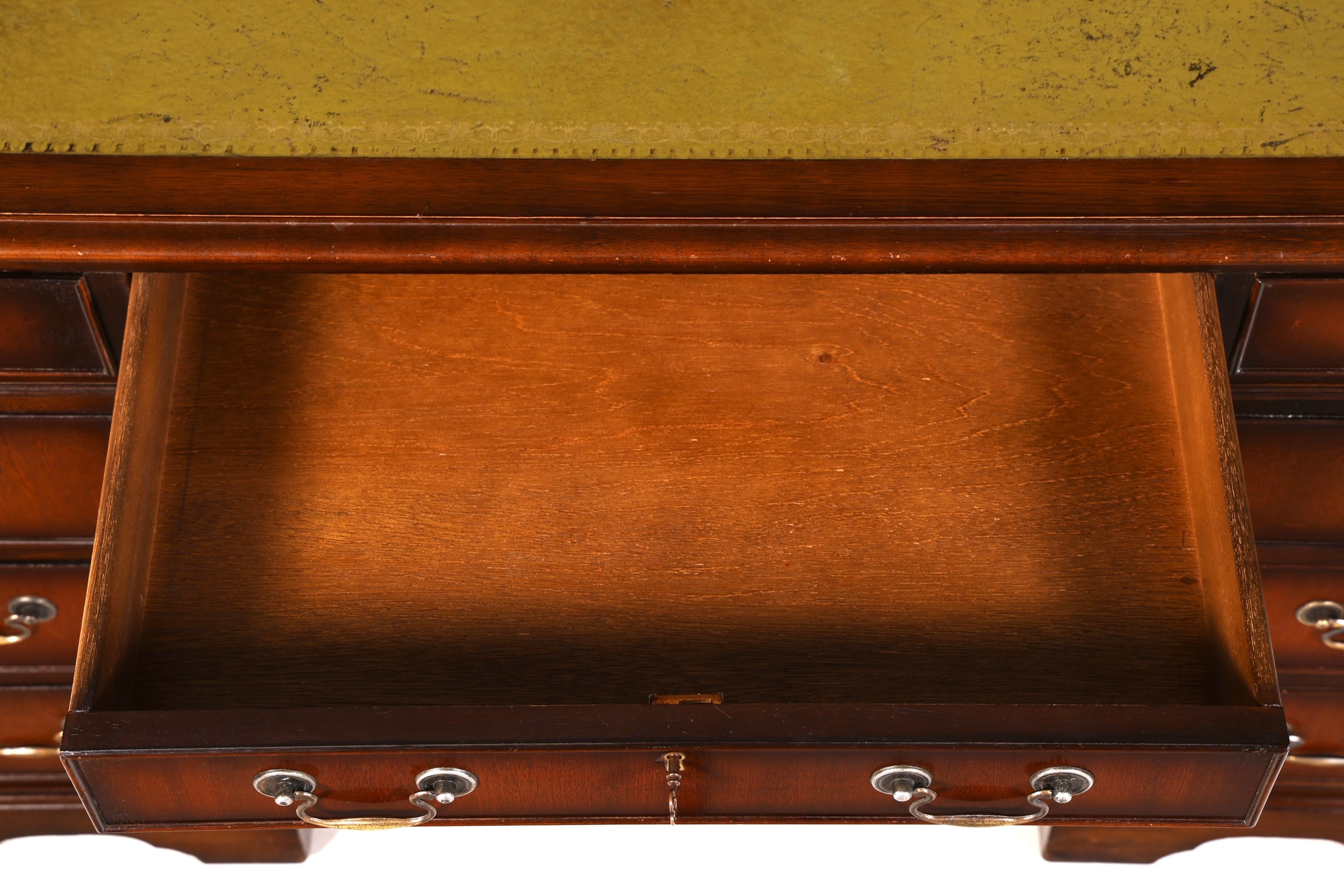 Wunderschöner Englischer Schreibtisch Mahagoni echt Lederauflage Bürotisch Antik Office Desk Vintage