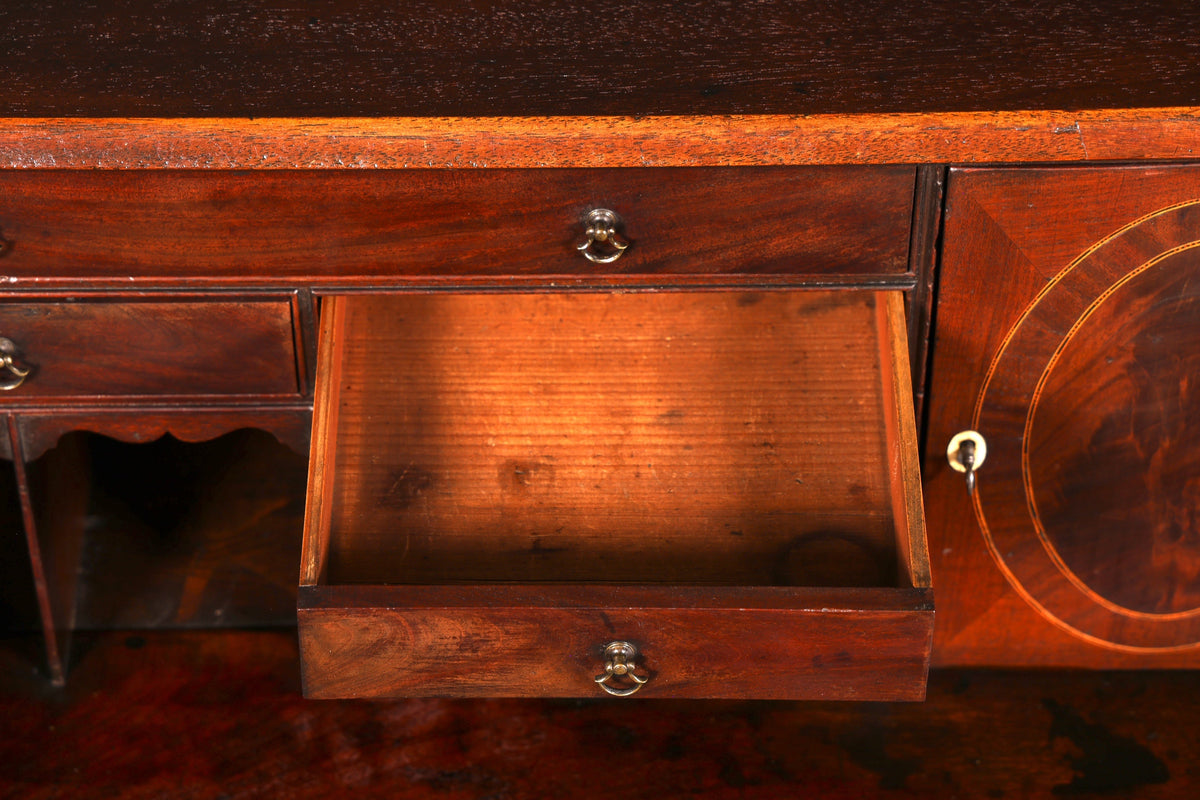 Magnifique secrétaire anglais, bois véritable, sous-main en cuir véritable, bureau, commode, ancien, vintage