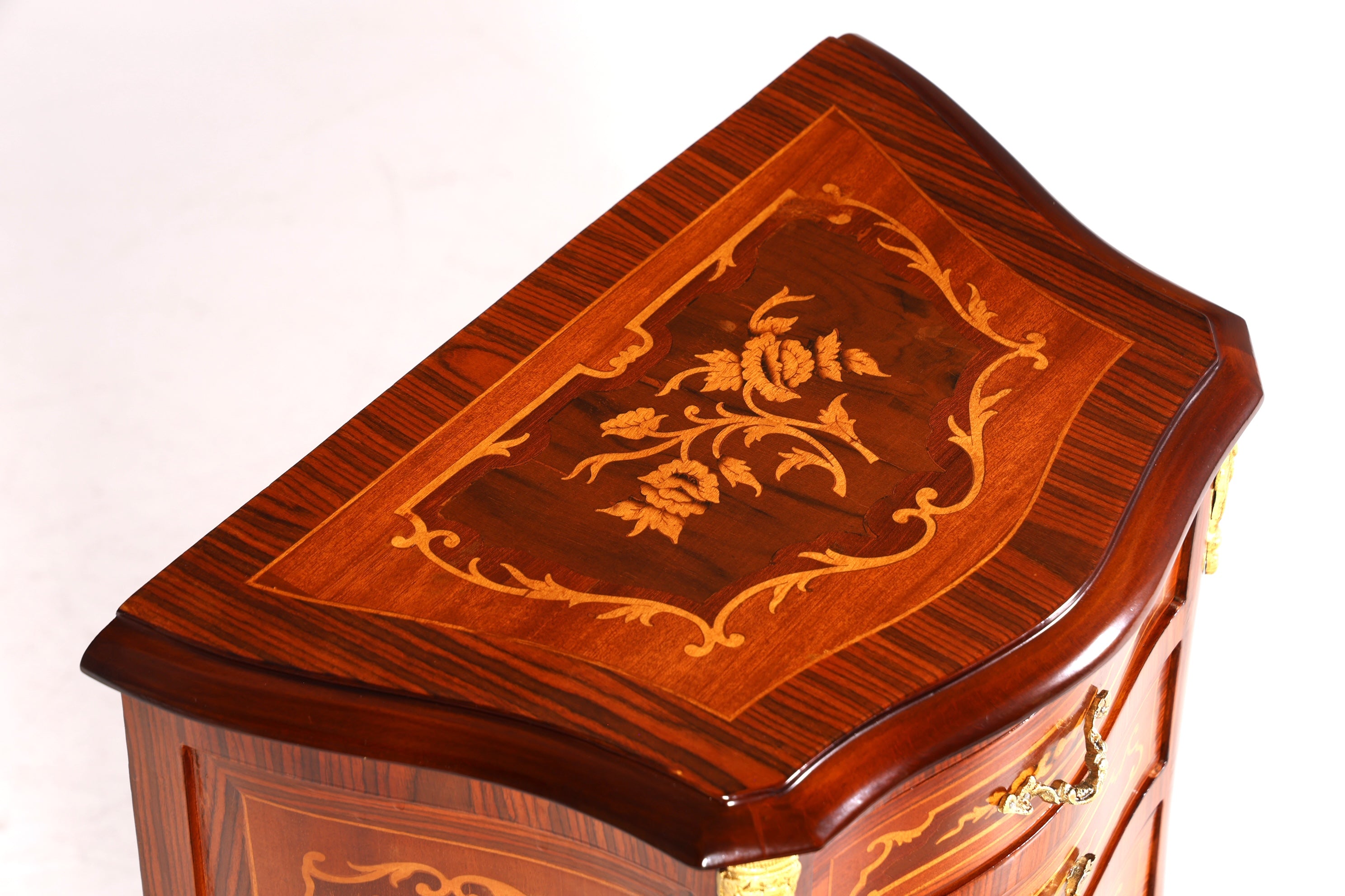 Edle Barock Stil Kommode Antik Stil Beistelltisch Messing Schränkchen