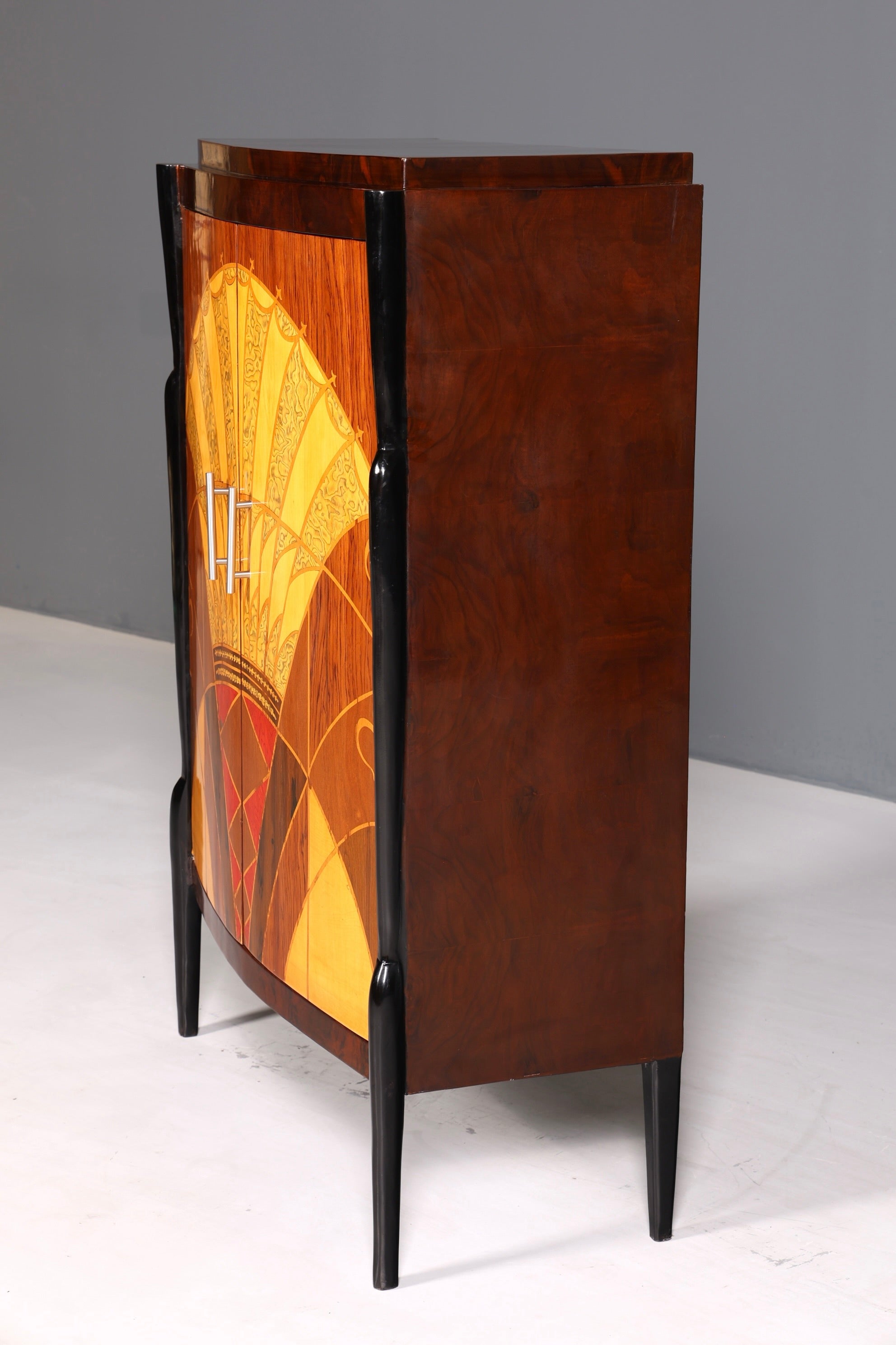AD91-13 Meuble haut de style Art déco, commode Vertiko, armoire Sun