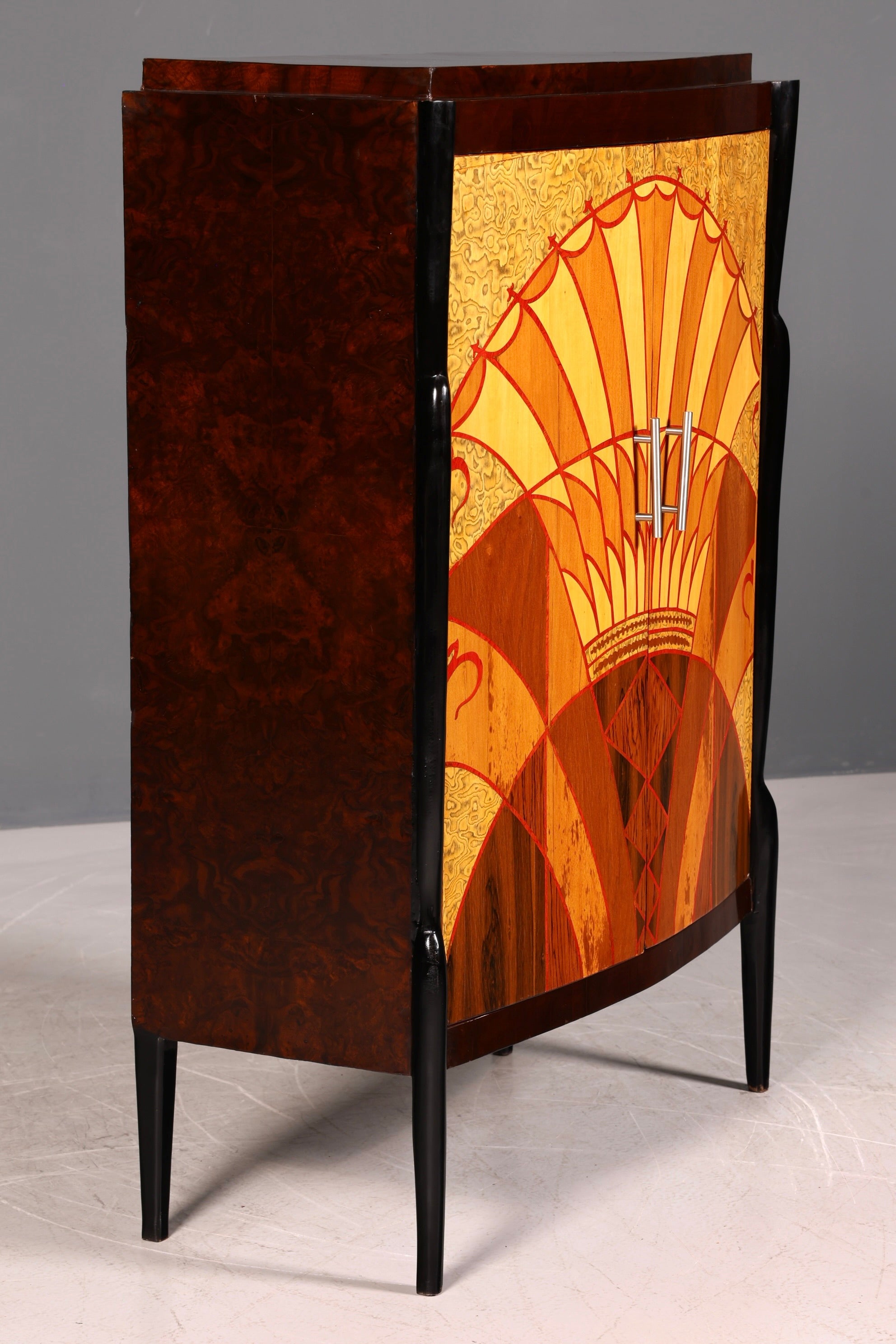 Traumhaftes Art Deco Design Highboard Schrank Kommode Vertiko Sun Cabinet Wäscheschrank
