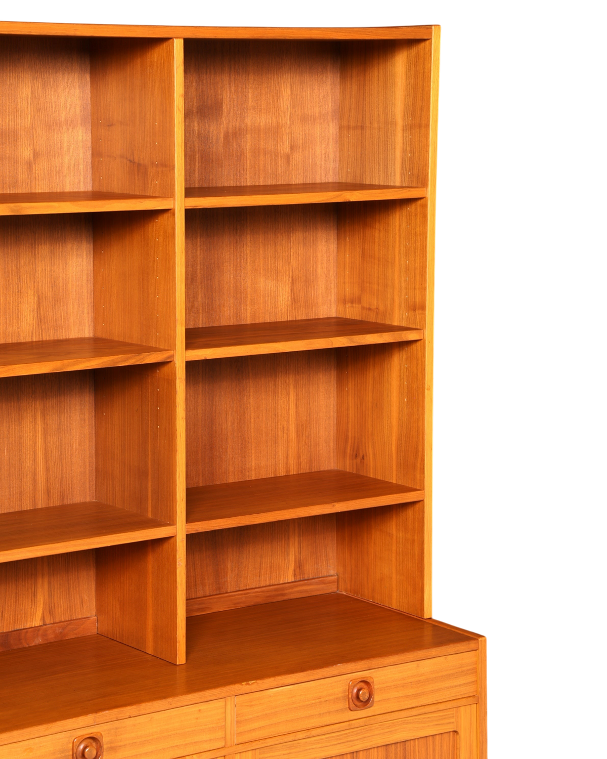 Hauptstadt Möblerei Mid Century Regal im Danish Design aus Holz mit höhenverstellbaren Einlegeböden und Schubladen