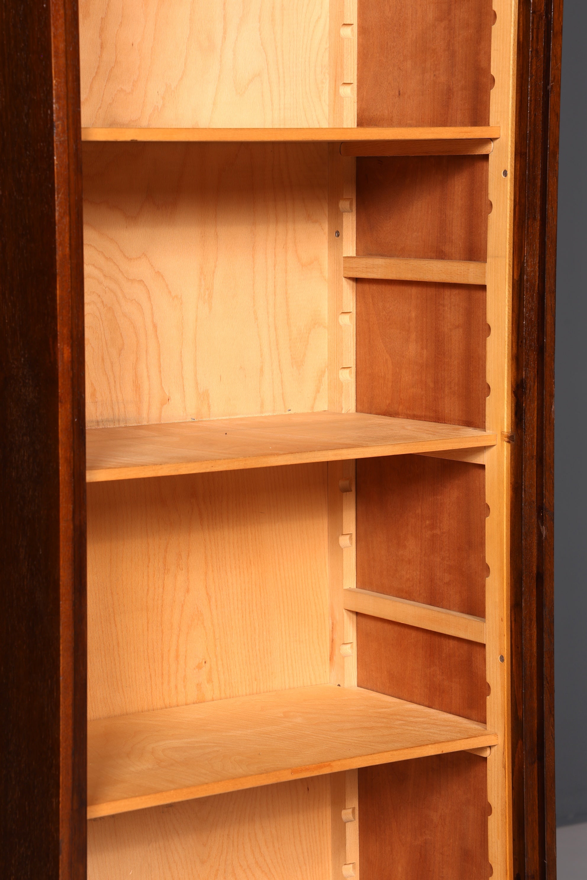 Simple mid-century roll-top cabinet, Bauhaus style, vertiko, apothecary cabinet, Art Deco office filing cabinet