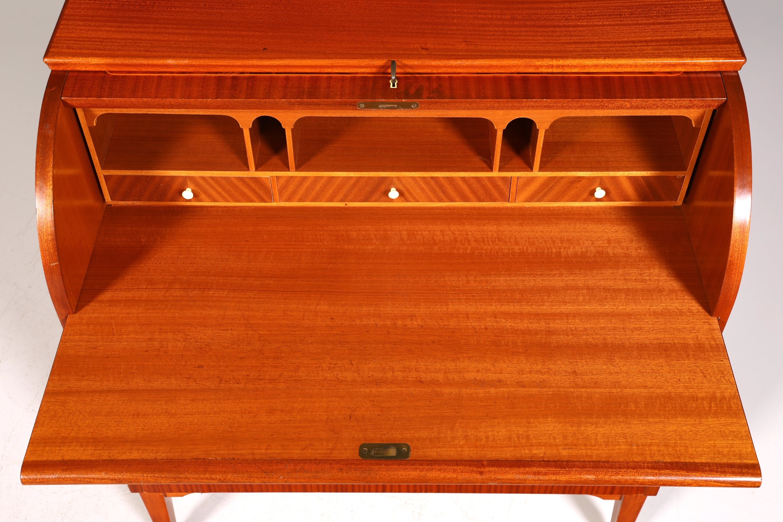 F224 Finish cm Wunderschöner Mid Century Rollladen Sekretär echt Holz Büro Schrank Vintage Schreibkommode