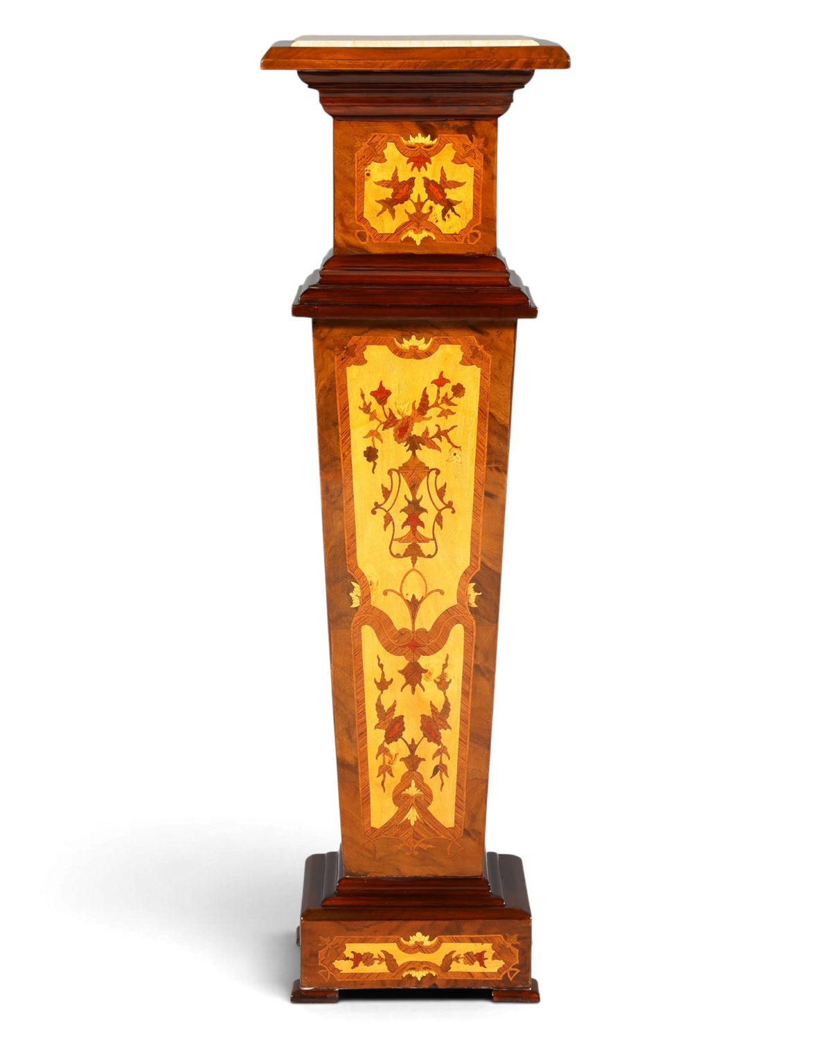 Wunderschöne Barock Stil Säule Louis XV Blumensäule Naturstein Marmor Intarsien Ablage Tisch