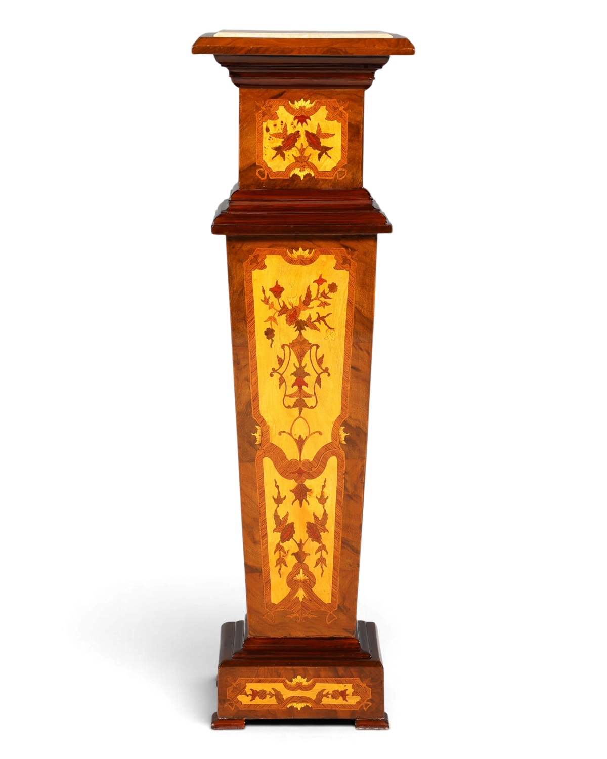 Wunderschöne Barock Stil Säule Louis XV Blumensäule Naturstein Marmor Intarsien Ablage Tisch