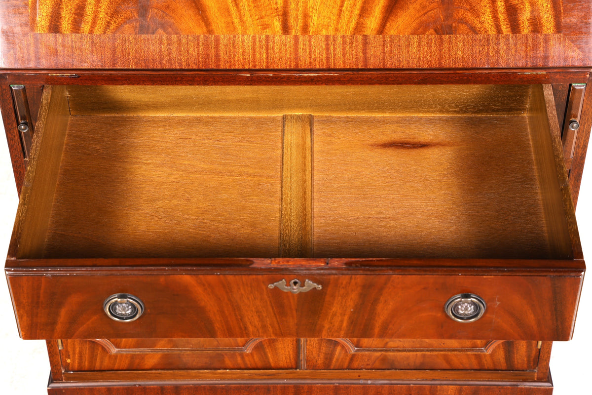 Magnifique secrétaire anglais avec vitrine armoire antique bureau UK années 60