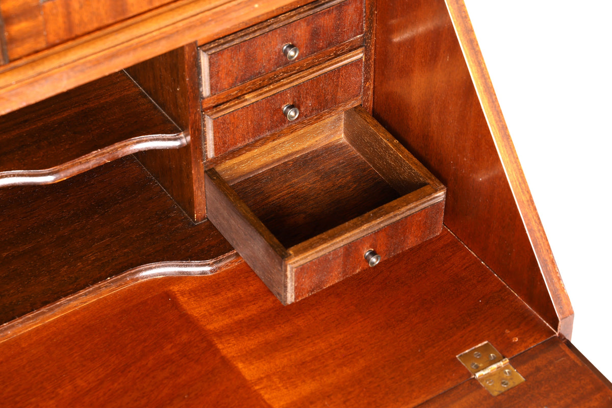 Magnifique secrétaire anglais avec vitrine armoire antique bureau UK années 60