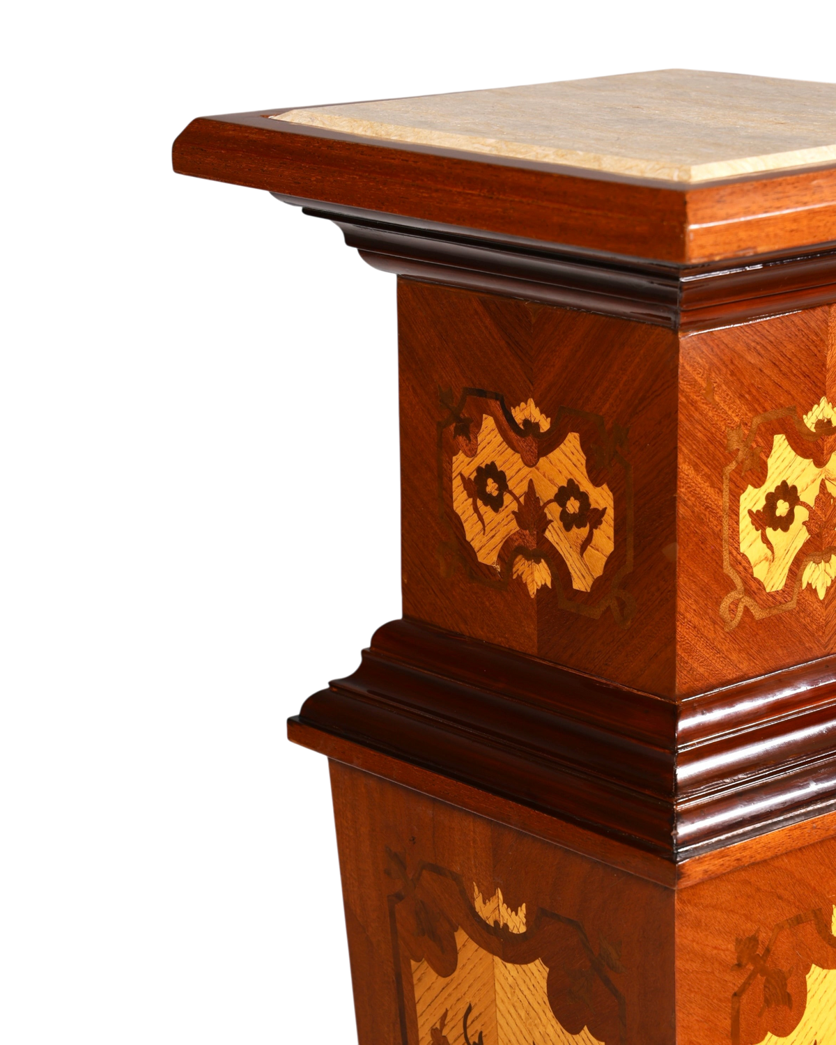 Wunderschöne Barock Stil Säule Louis XV Blumensäule Naturstein Marmor Intarsien Ablage Tisch