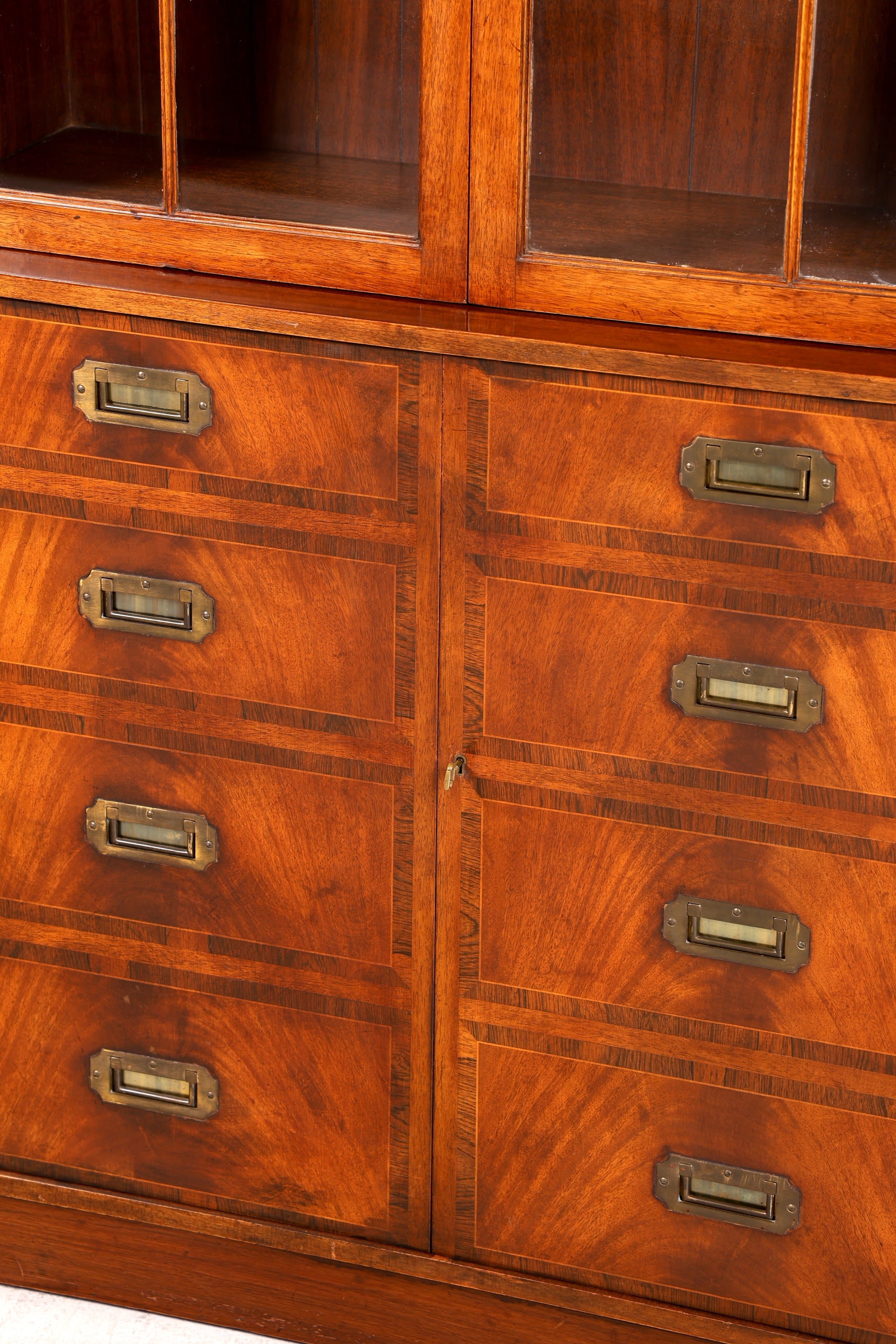 Wunderschöner Maritimer Vitrinenschrank Englisch Bibliothek Bücherschrank Buffet Antik Massiv Echt Holz Schrank UK Vintage