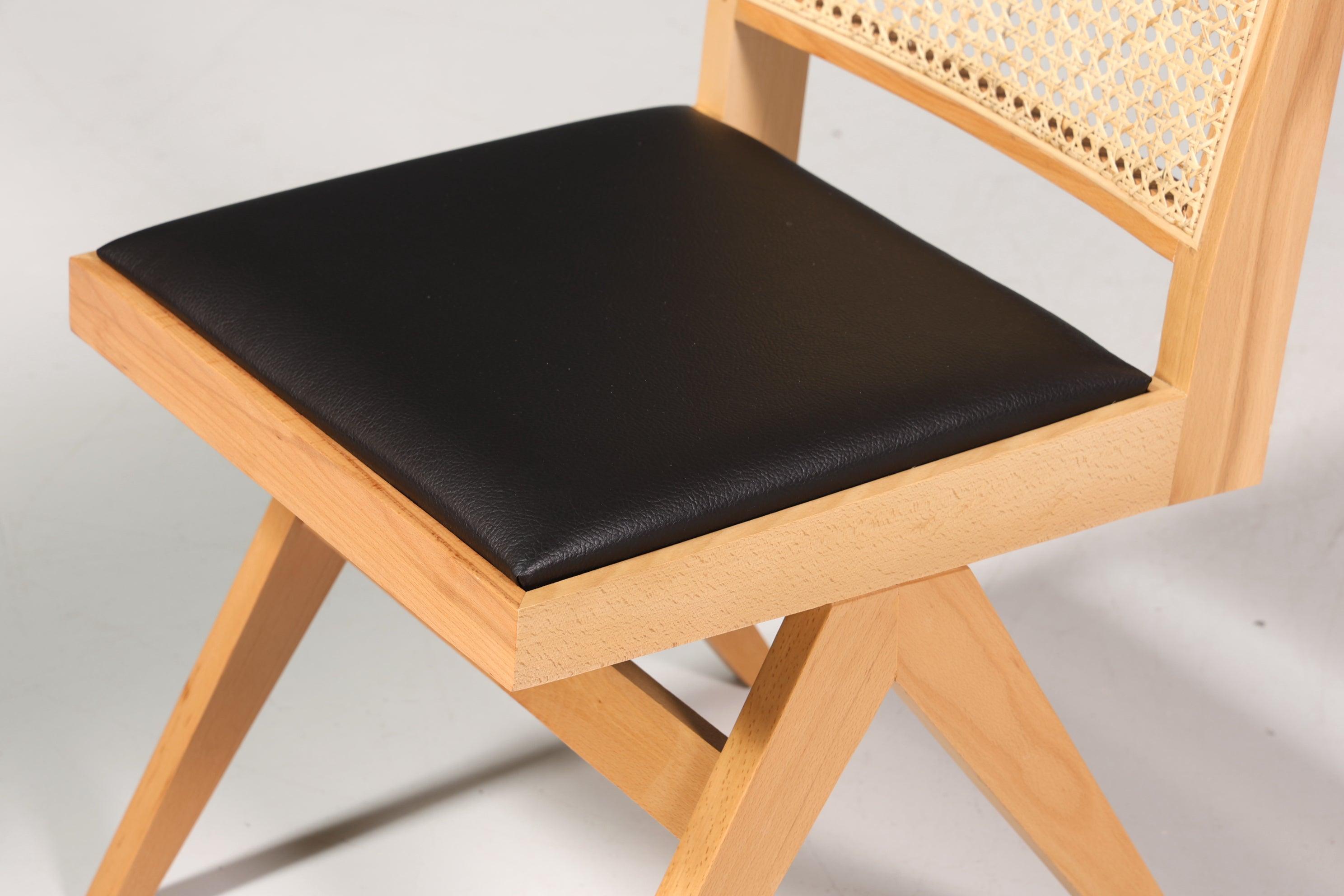 Sehr Edler Korbgeflecht Stuhl "Vienna Wood" Bauhaus Relax Esszimmer Stuhl Lounge Chair Küchenstuhl