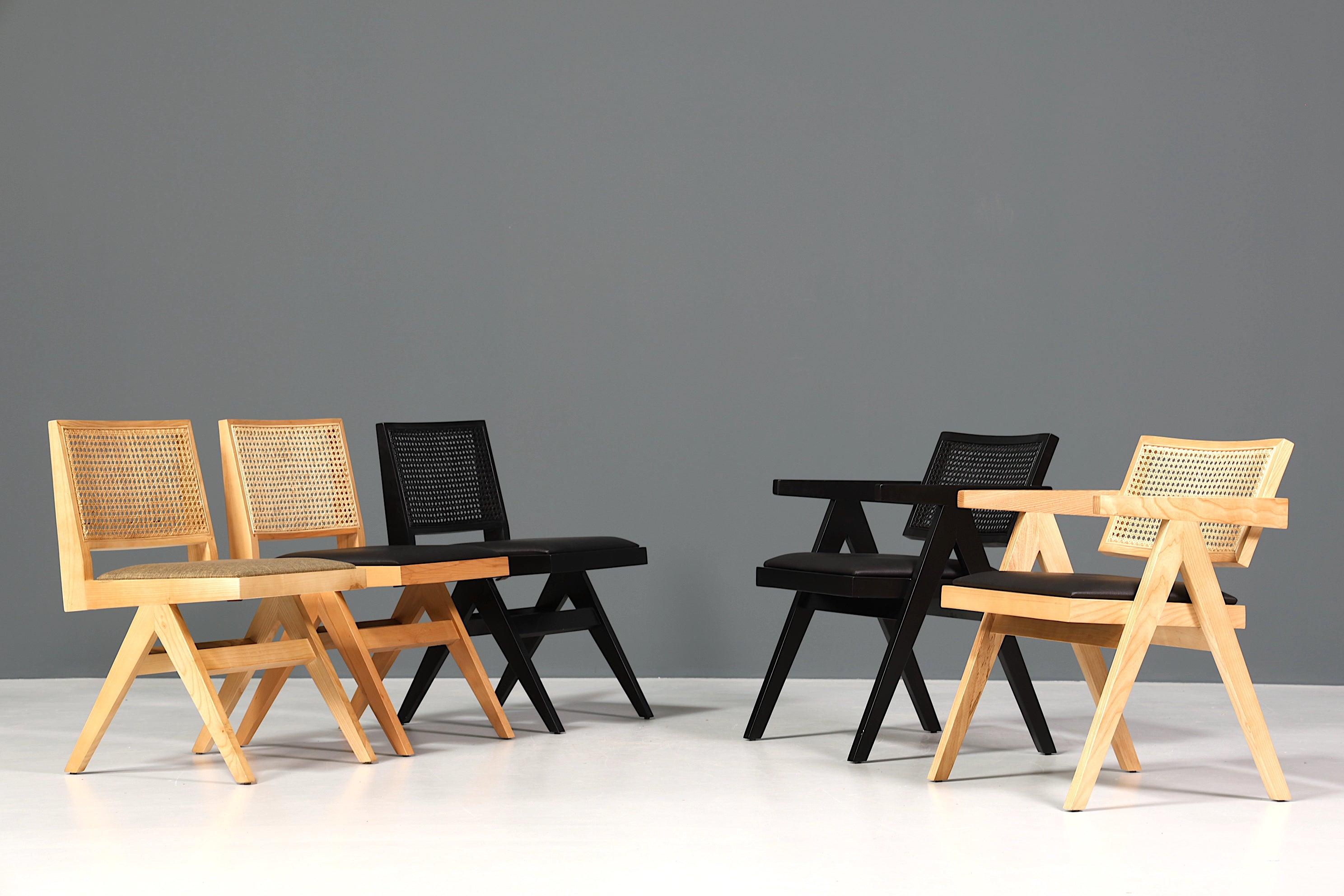 Sehr Edler Korbgeflecht Stuhl "Vienna Wood" Bauhaus Relax Esszimmer Stuhl Lounge Chair Küchenstuhl