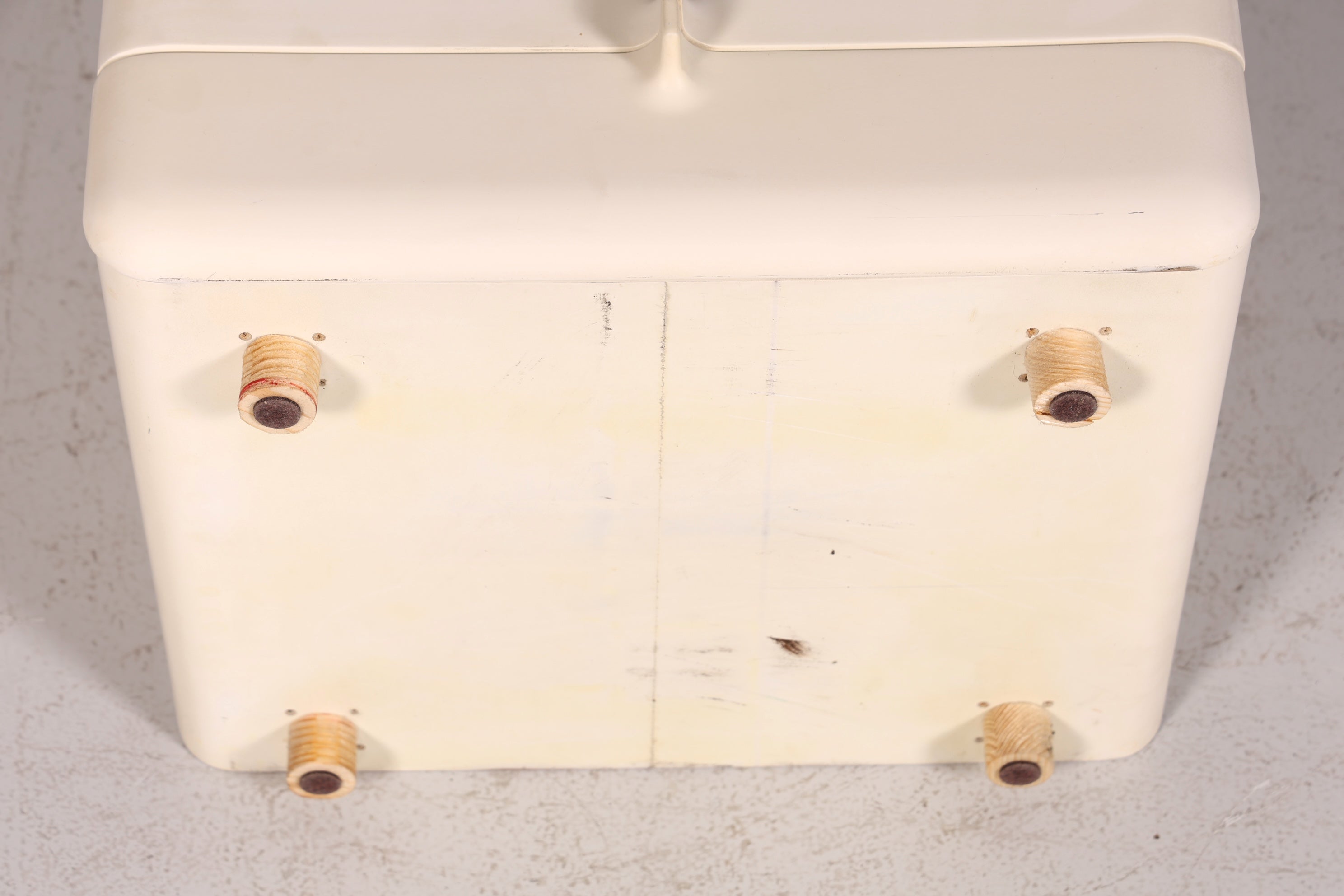 Commode rare du milieu du siècle, table de chevet modulaire style futuriste, design français, commode vintage, 5/5