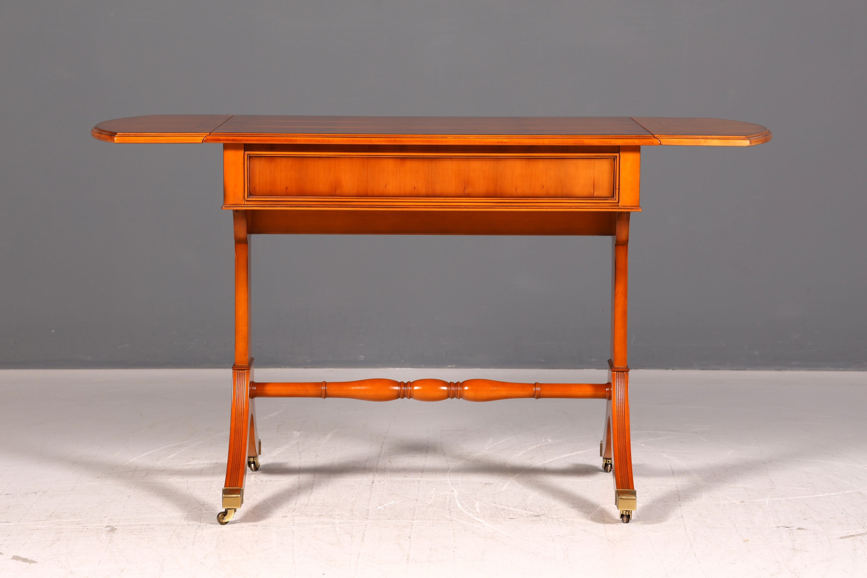 Wunderschöner Original Heldense Englischer Schreibtisch Konsole Konsolentisch Klappbar Bürotisch Antik Office Desk Holz 60s UK