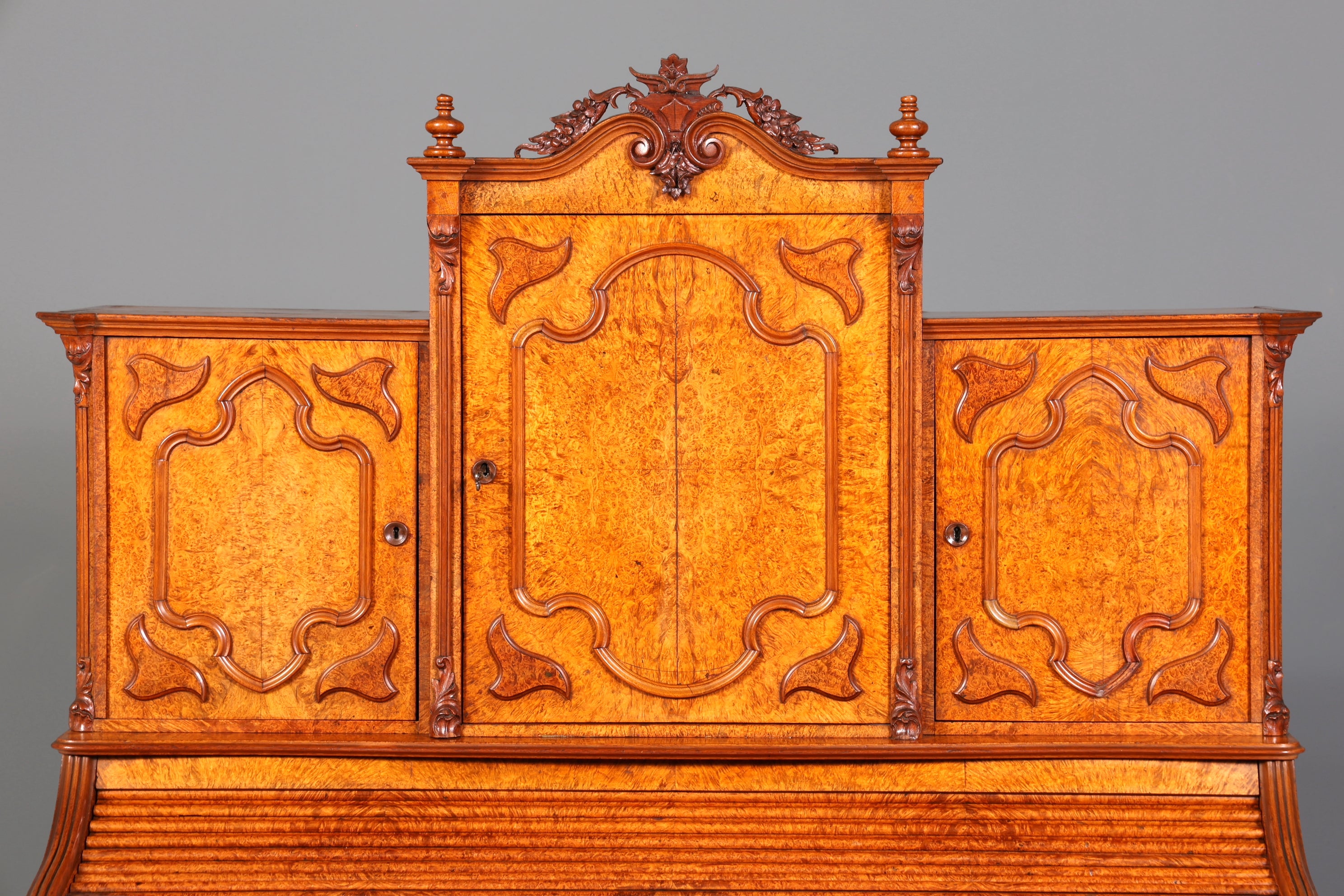 Beeindruckender Louis Philippe Sekretär Antik Rollladen Sekretär Schreibtisch Nussbaum Aufsatzsekretär