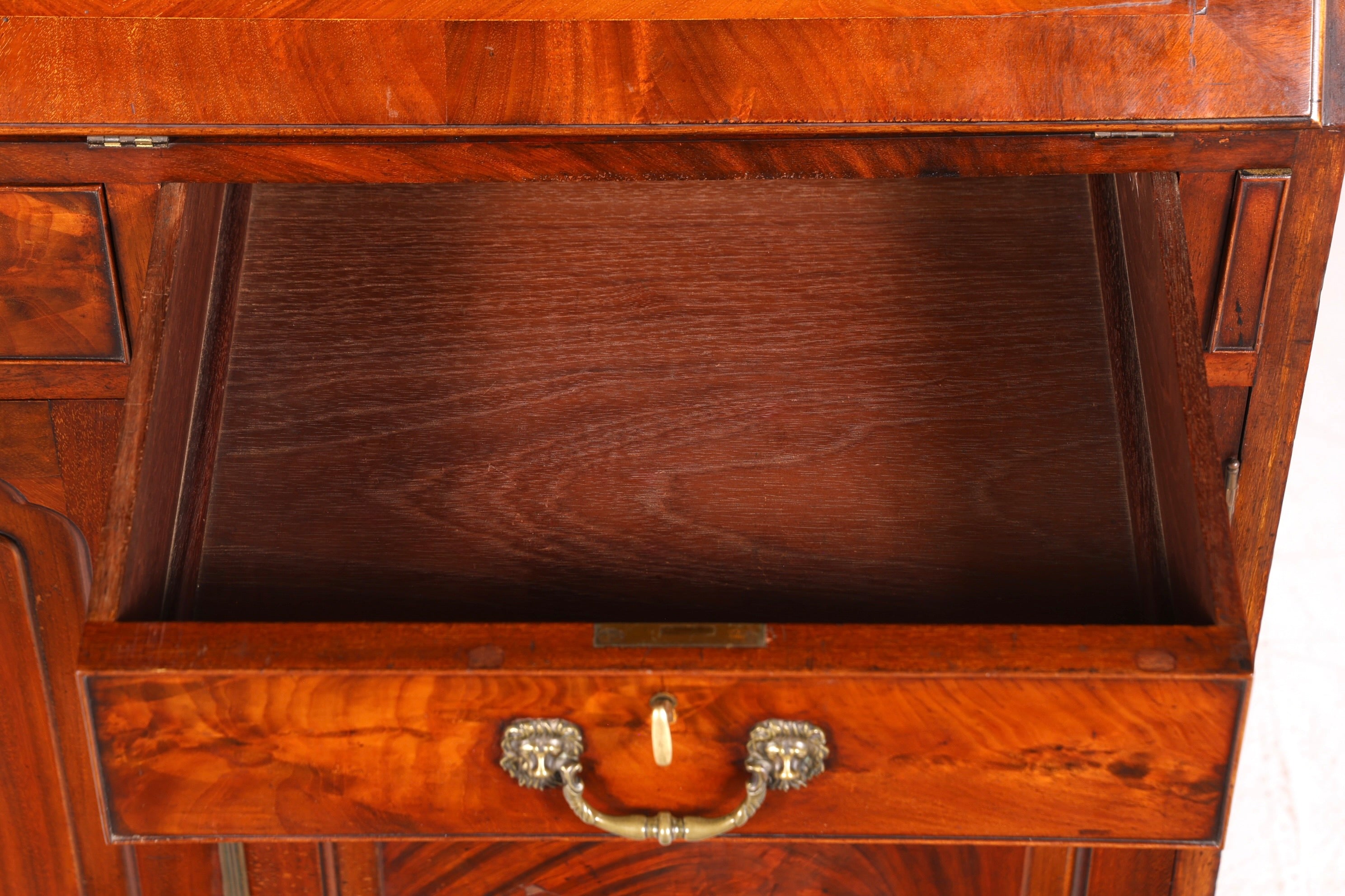 F877 Finish cm Wunderschöner Englischer Sekretär Büro Aufsatzsekretär Antik 60S Vitrinen Schrank UK