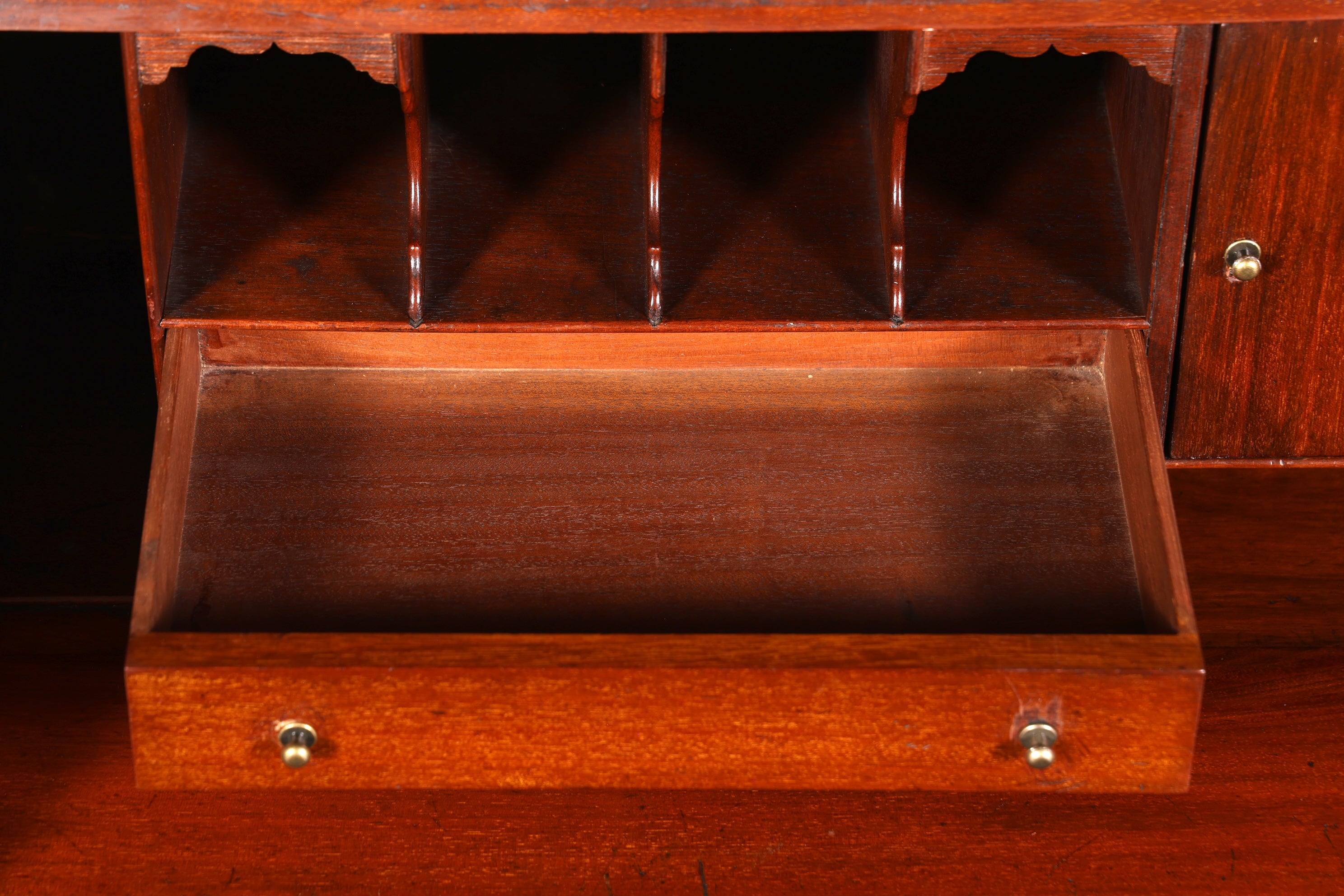 F877 Finish cm Wunderschöner Englischer Sekretär Büro Aufsatzsekretär Antik 60S Vitrinen Schrank UK