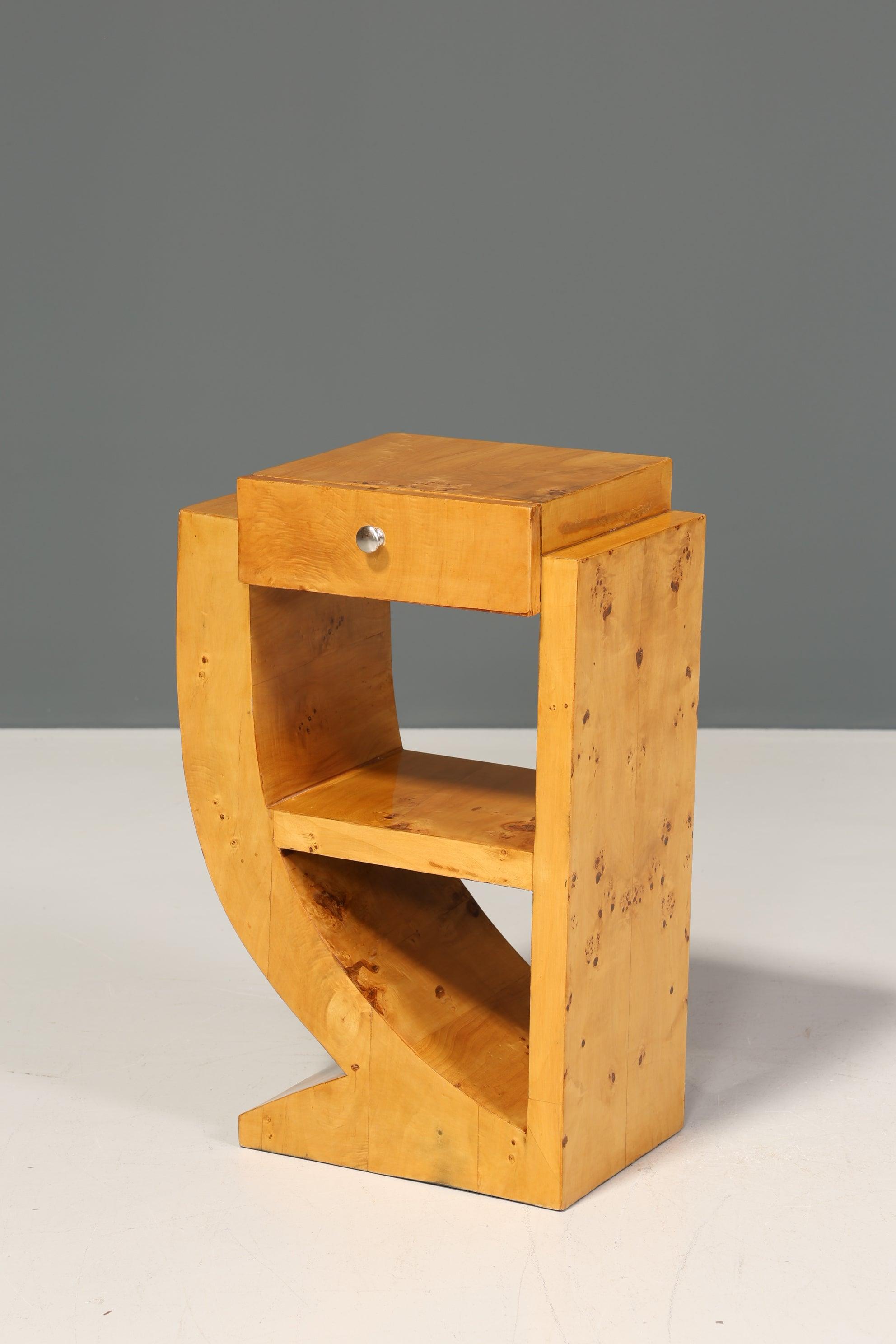 2x Wunderschöne Art Deco Stil Beistelltische Birke Ablagetisch Set Nachttische Kommode