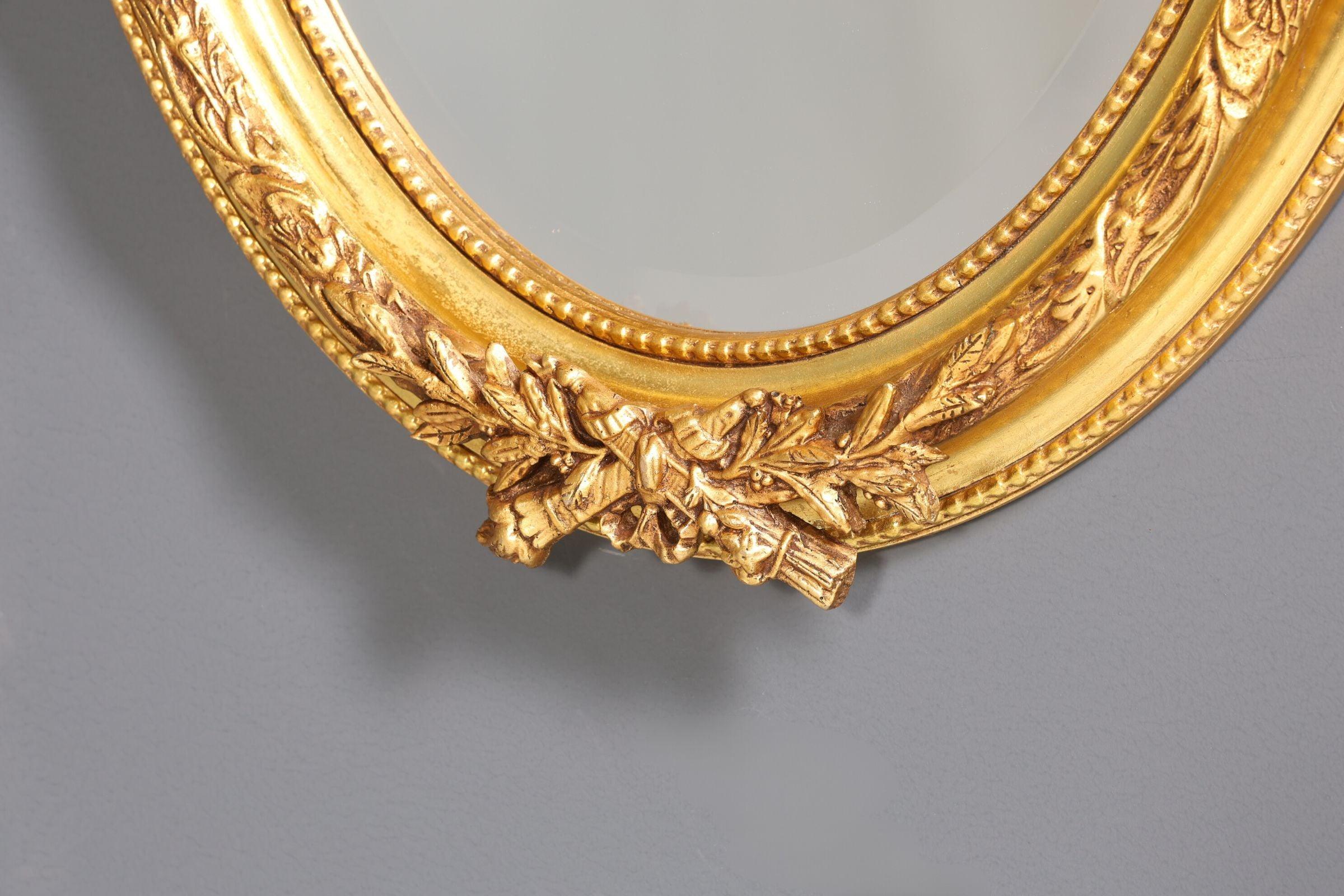 Stilvoller Ovaler Prunk Barock Stil Wandspiegel Ornamenten Gold Spiegel Flurspiegel